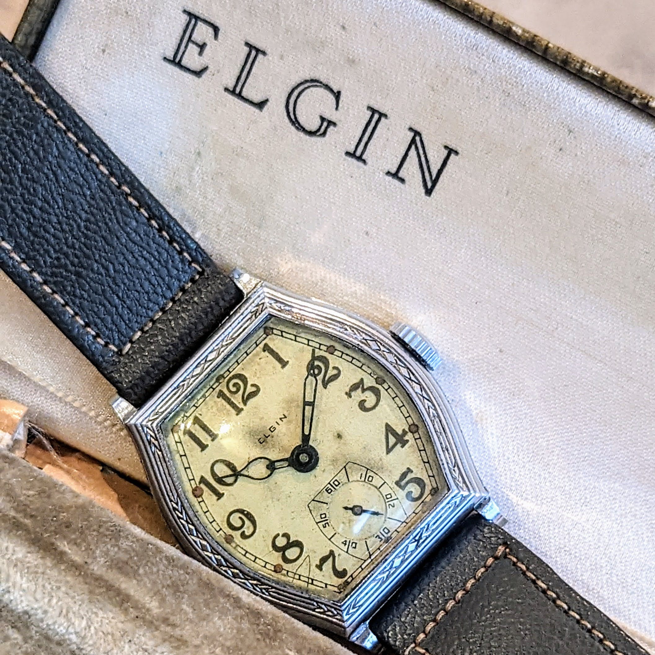 1931 ELGIN Legionnaire Art Deco Watch Grade 485 USA Made Wristwatch - In BOX! - Image 5