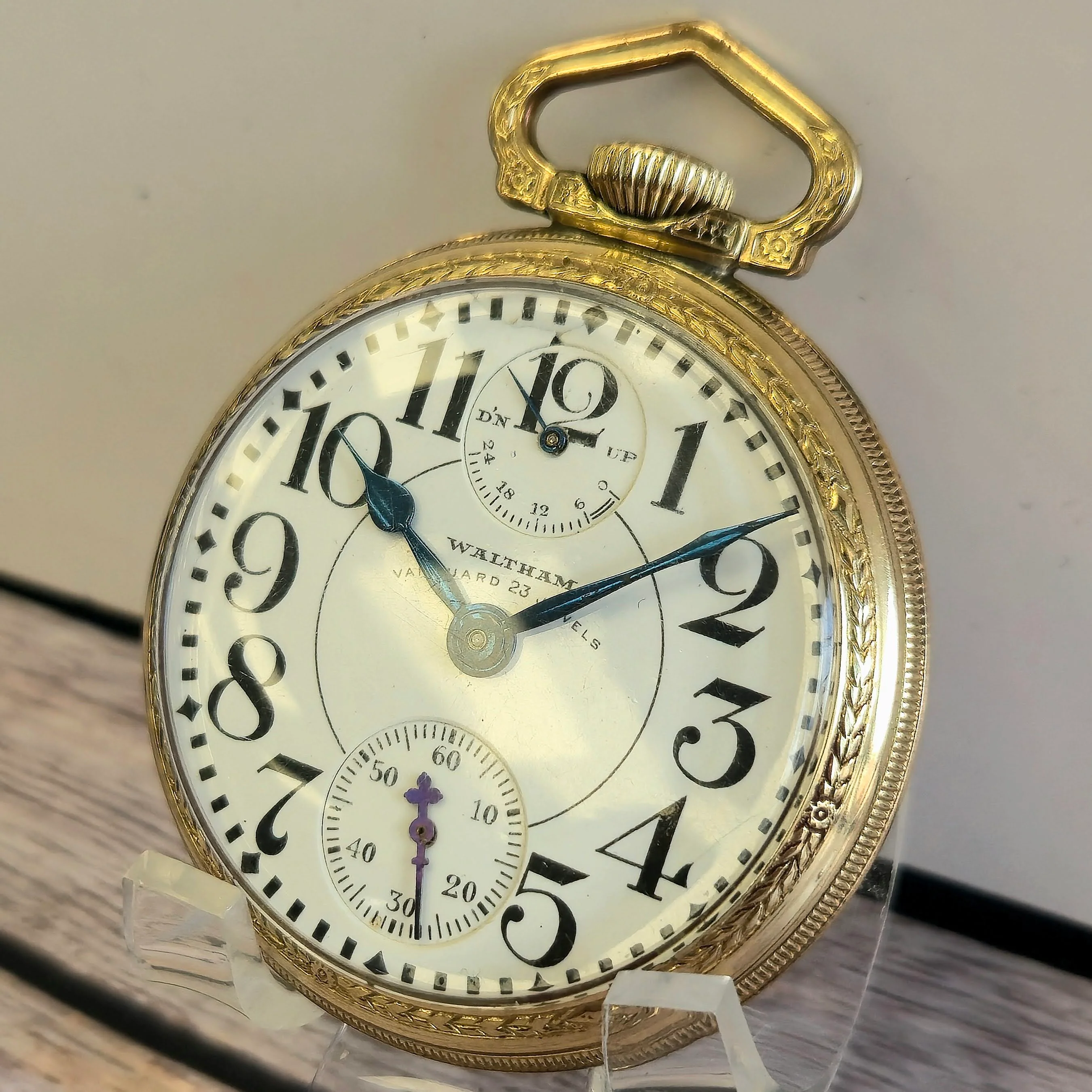 1932 Waltham Vanguard Railroad Pocket Watch Up & Down 16s 23 Jewels 6 ADJ - Image 4