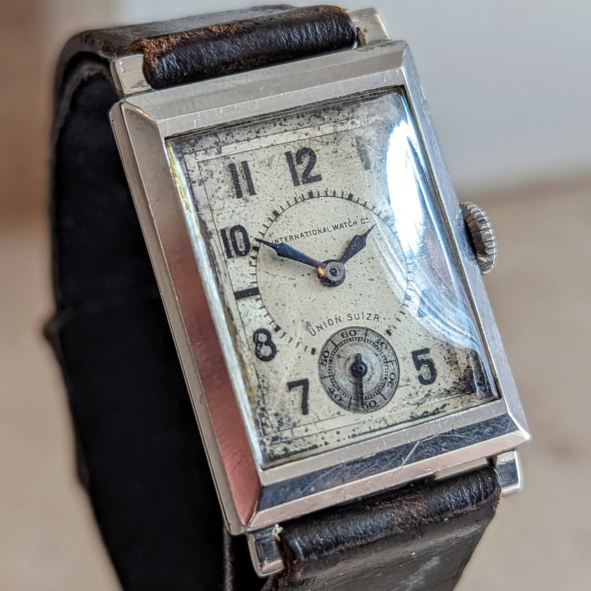 1933 IWC & Union Suiza Wristwatch Private Label Art Deco Wristwatch Stainless Steel - Image 7