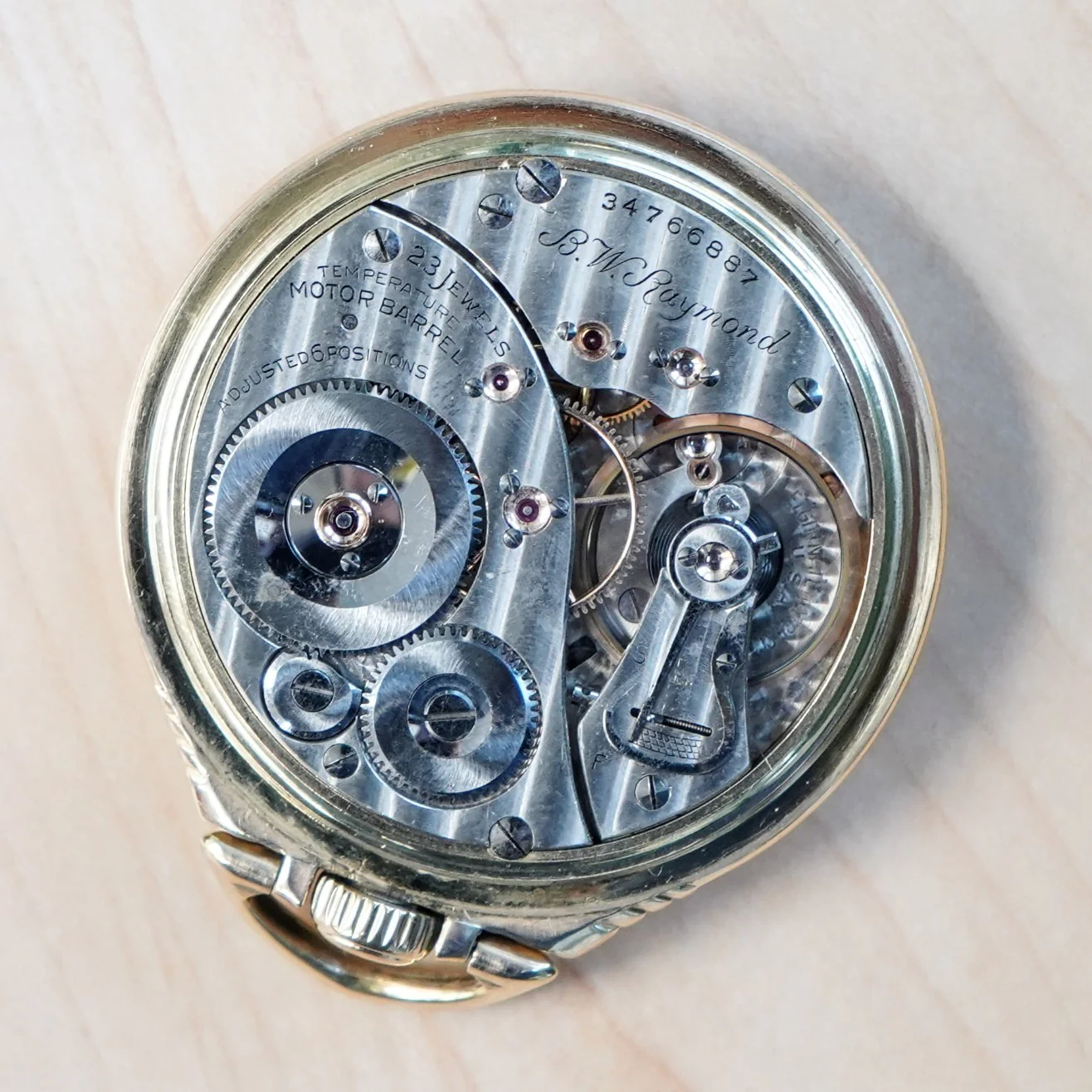 1934 ELGIN B.W. Raymond Pocket Watch 16s Railroad Wind Indicator 23 Jewels - Image 12
