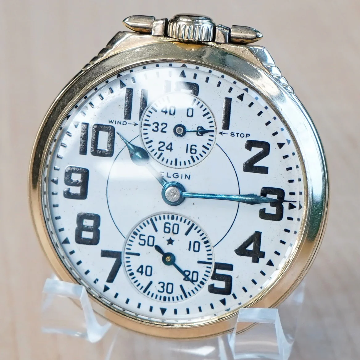 1934 ELGIN B.W. Raymond Pocket Watch 16s Railroad Wind Indicator 23 Jewels - Image 4