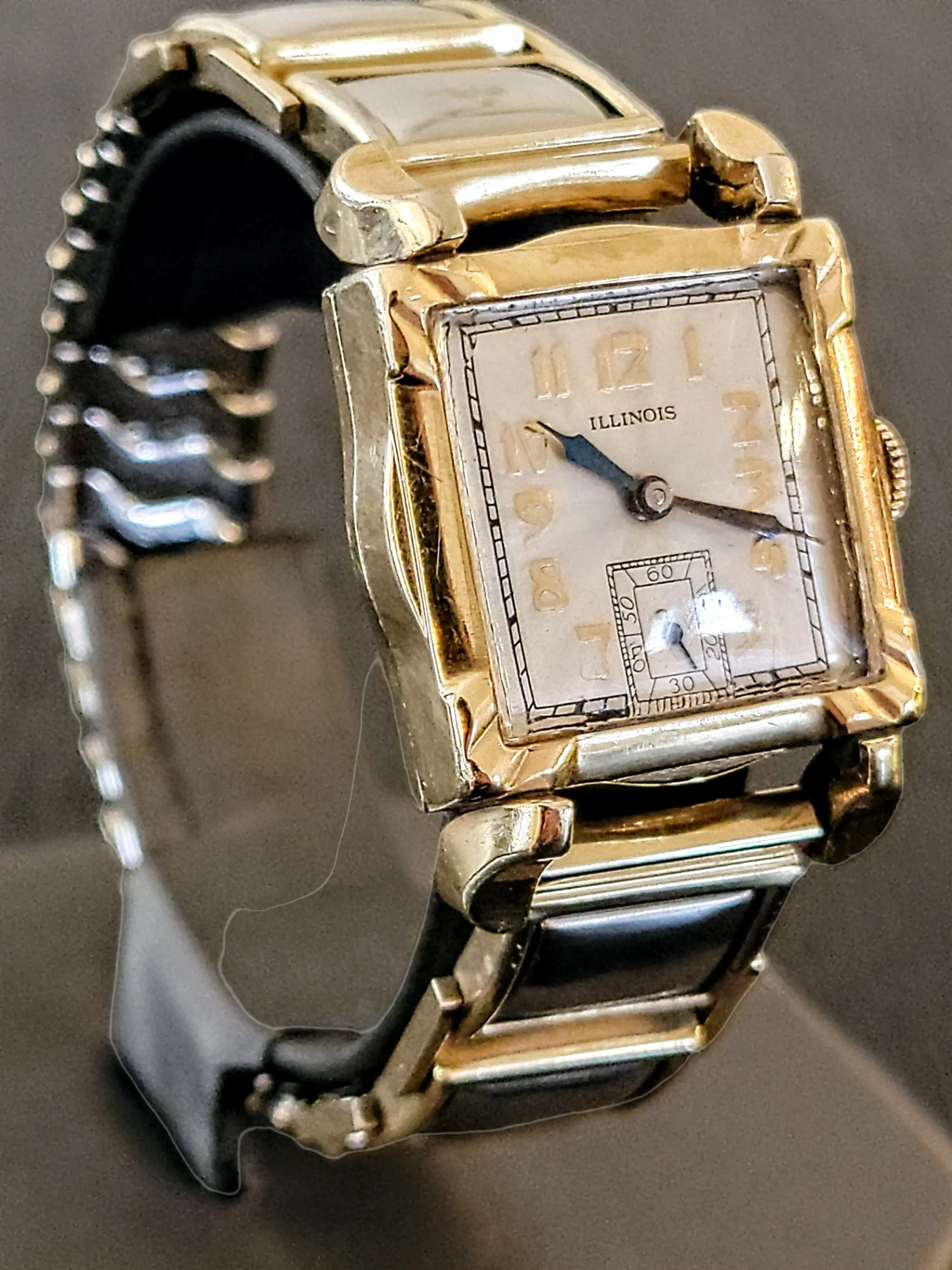 1934 ILLINOIS Square Case Watch 17 Jewels Cal. 607A U.S.A. - Image 15