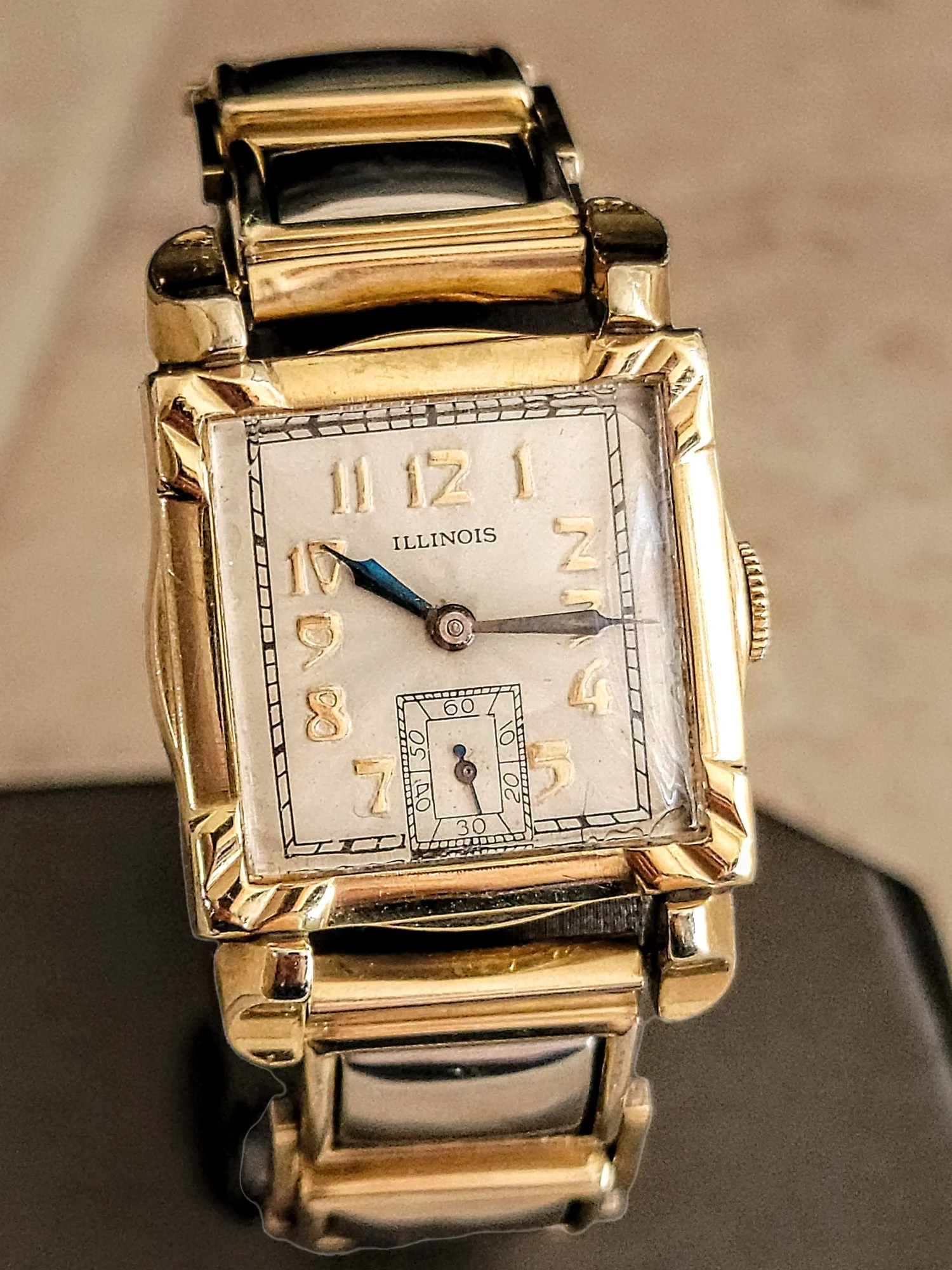 1934 ILLINOIS Square Case Watch 17 Jewels Cal. 607A U.S.A. - Image 3