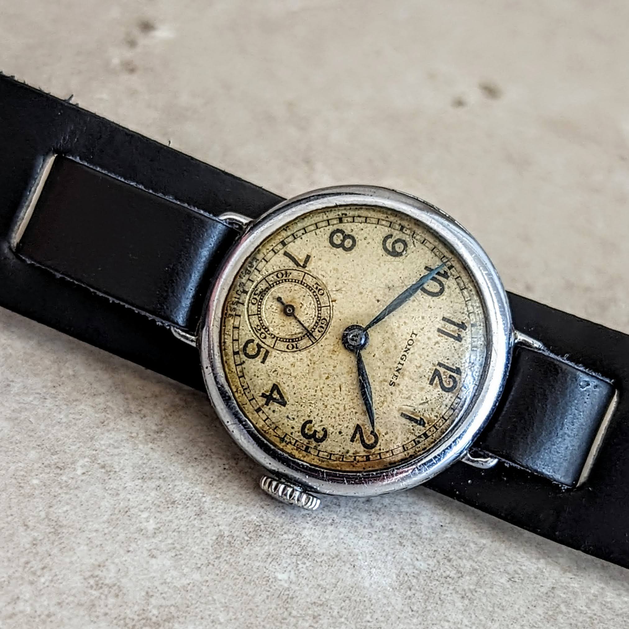1935 LONGINES Military Wristwatch Cal. 10.68Z Wire Lug Trench Watch - Image 10