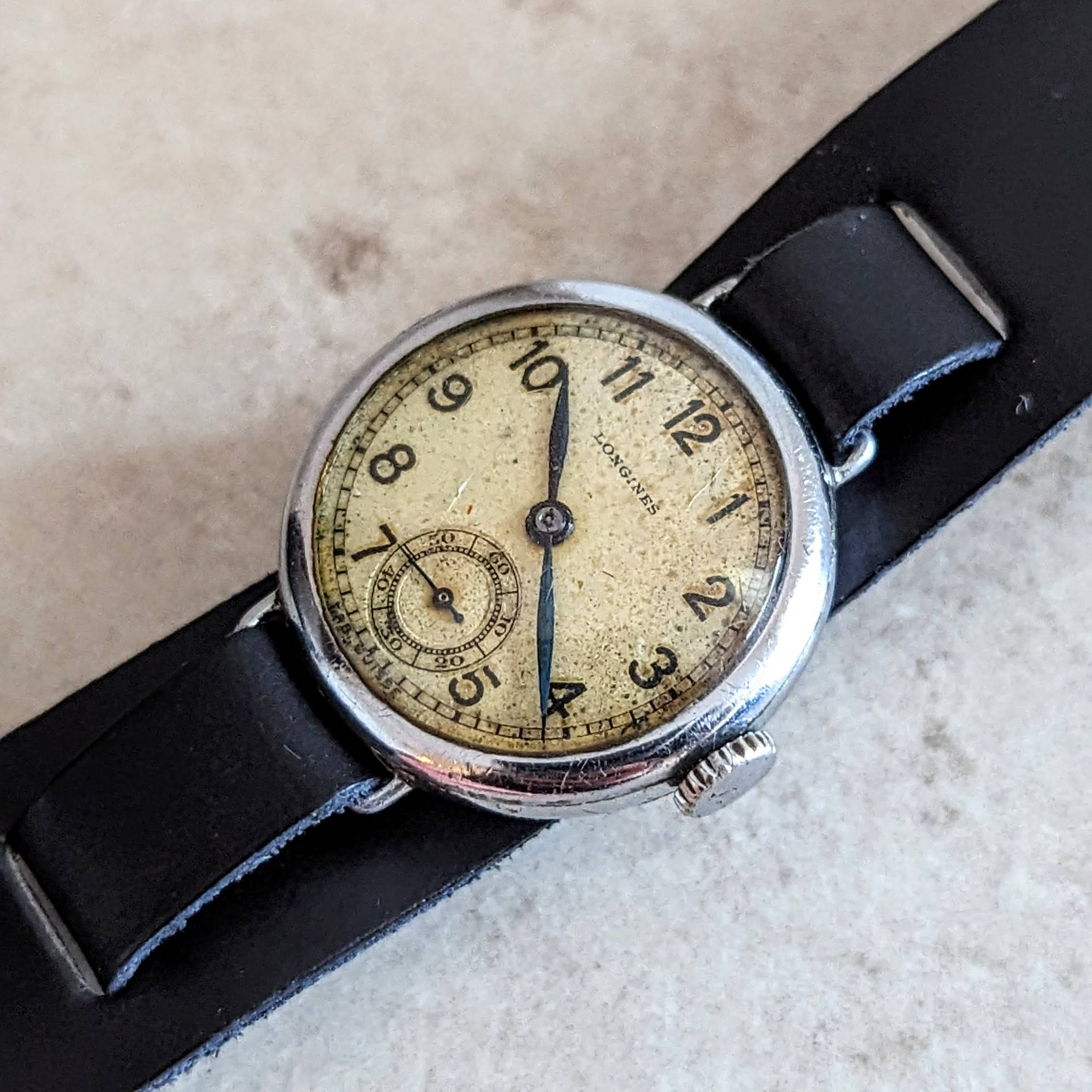 1935 LONGINES Military Wristwatch Cal. 10.68Z Wire Lug Trench Watch - Image 12