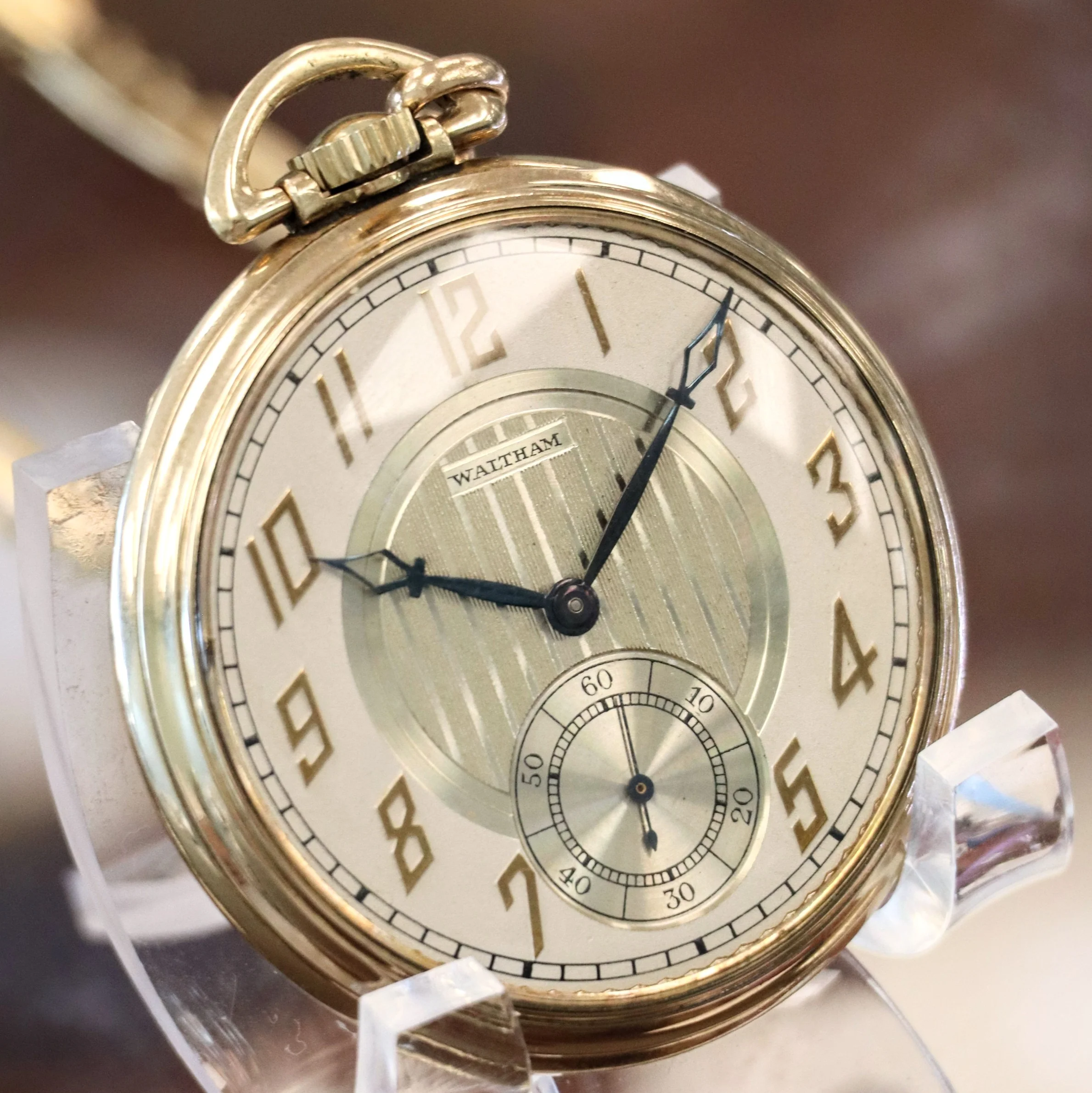 1936 WALTHAM Dress Pocket Watch 17 Jewels No. 1217 Openface 12s - In Original Display Box - Image 2