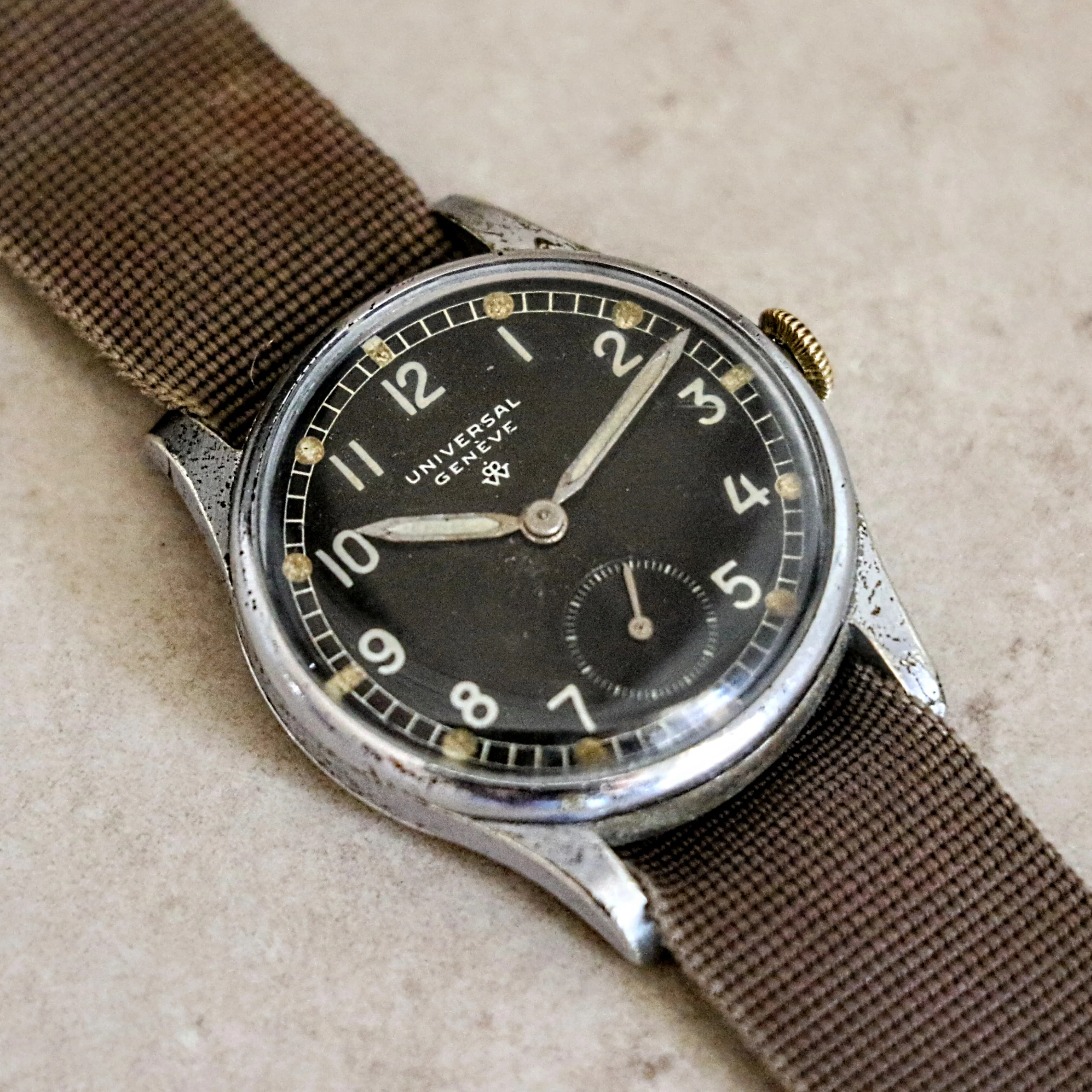 1939 UNIVERSAL GENEVE Royal Dutch Army WWII Wristwatch Military Issue 31250 Watch - Image 11