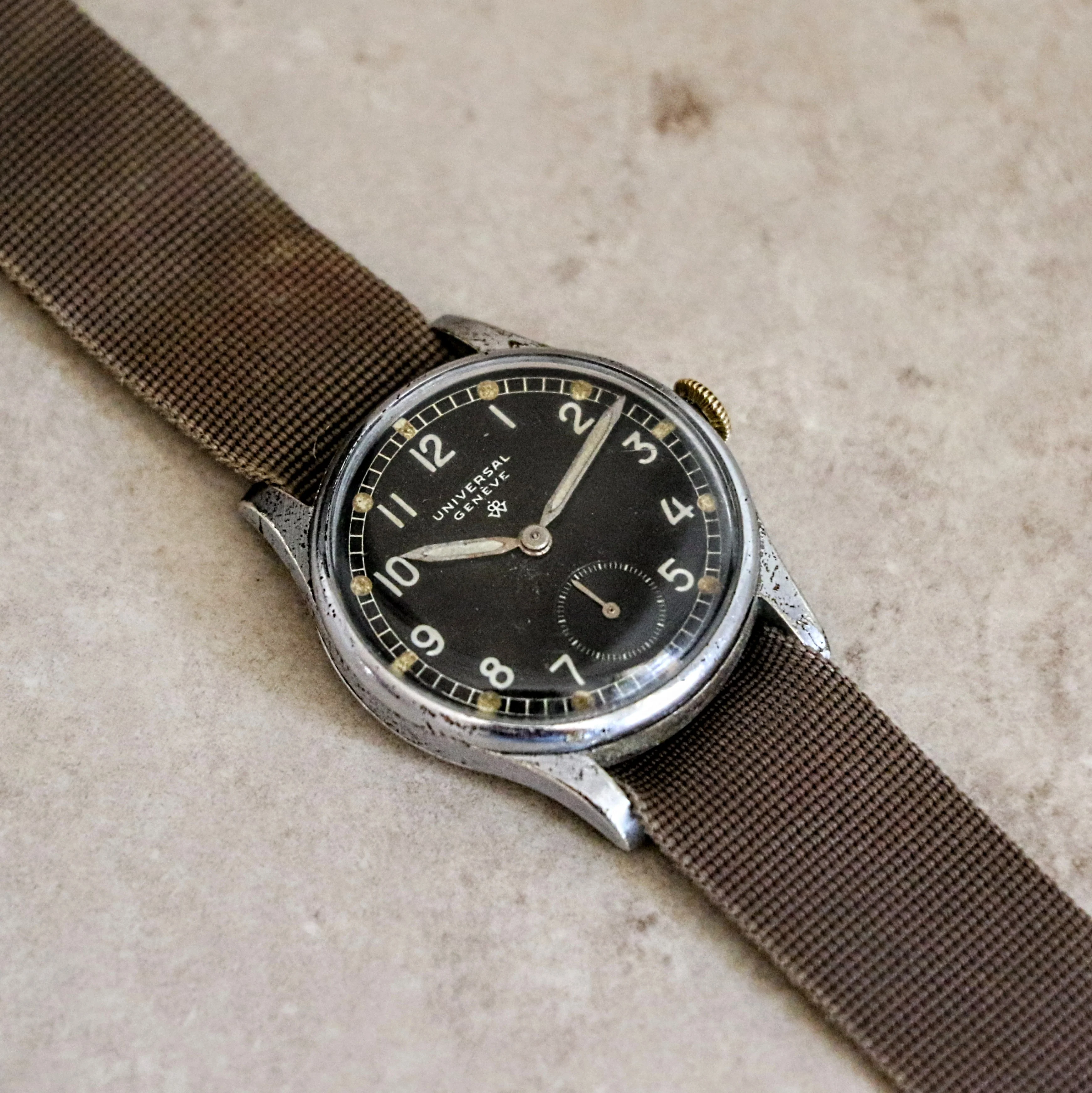 1939 UNIVERSAL GENEVE Royal Dutch Army WWII Wristwatch Military Issue 31250 Watch - Image 12