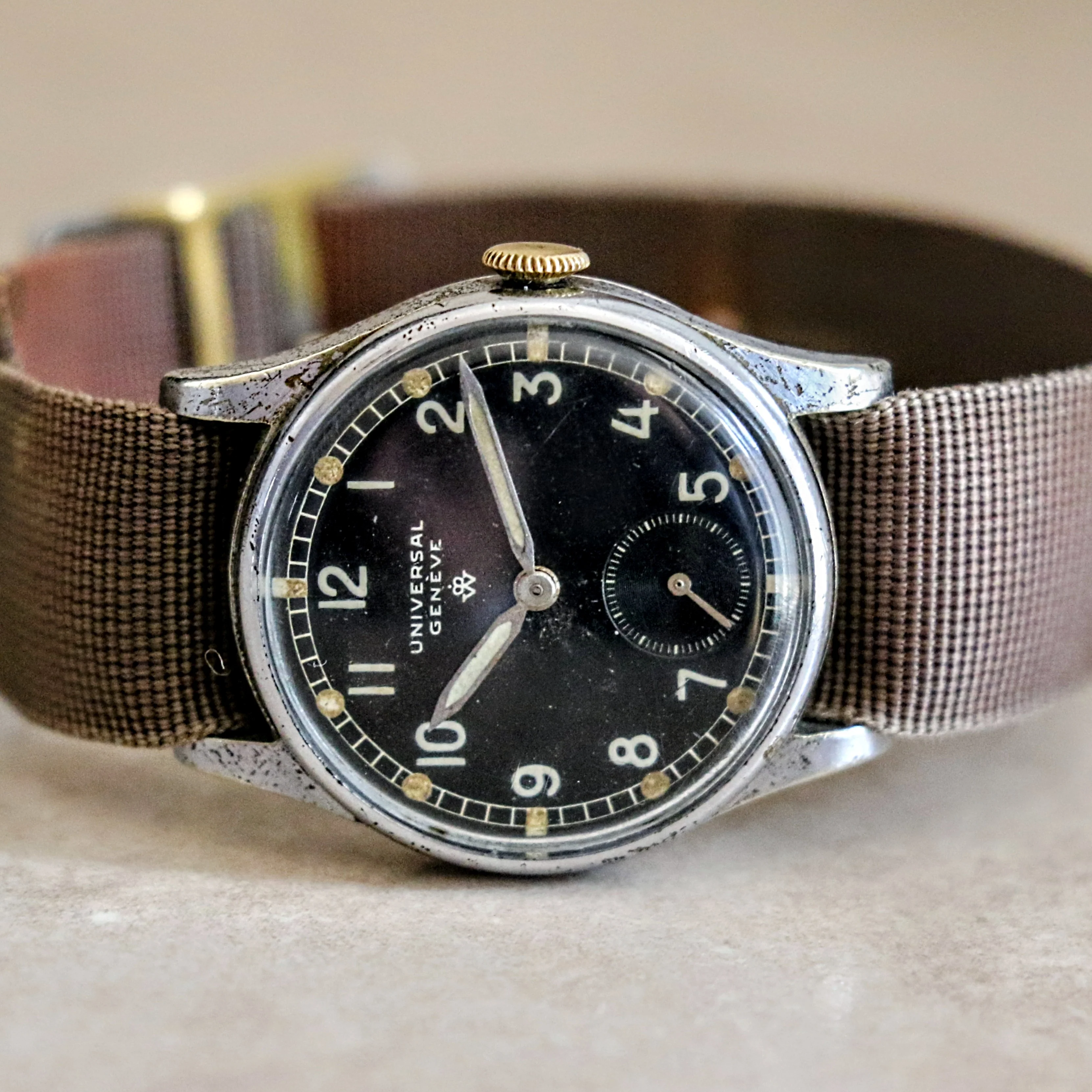 1939 UNIVERSAL GENEVE Royal Dutch Army WWII Wristwatch Military Issue 31250 Watch - Image 9