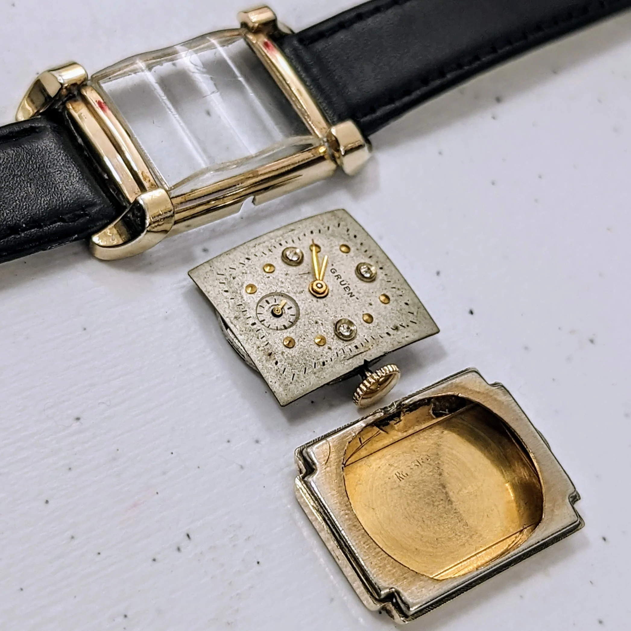 1940 GRUEN Watch Fancy Lugs - Diamond Dial Vintage Manual Wristwatch - In BOX! - Image 12