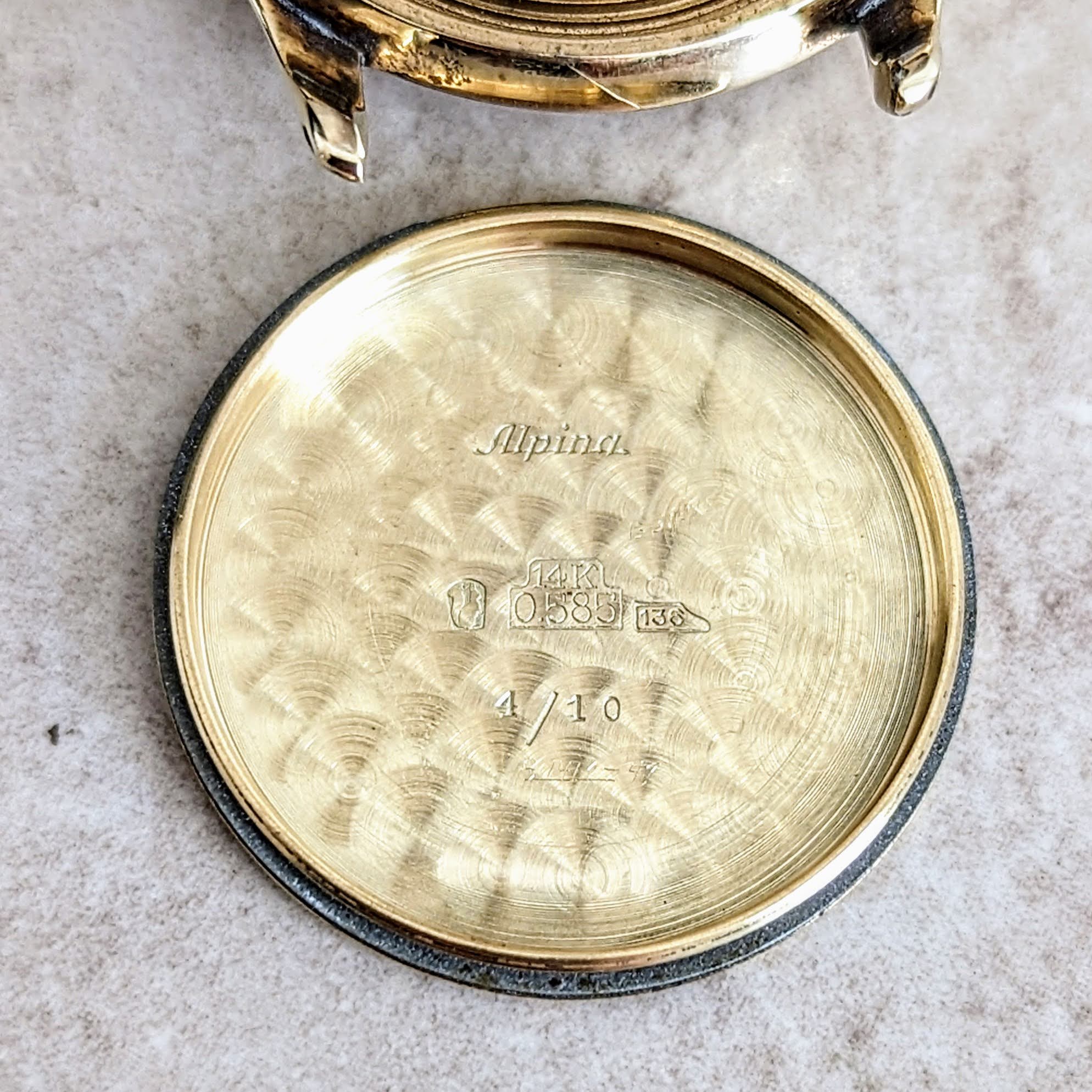 1940s ALPINA Watch 14K GOLD Vintage Wristwatch - Rose Gold Dial - Original BOX! - Image 13