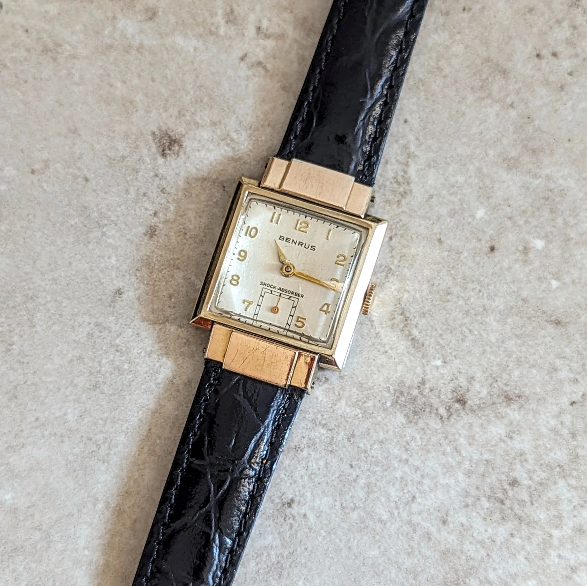 1940s BENRUS Shockabsorber Watch Model AR 1 17 Jewels Swiss Made Wristwatch - Image 11