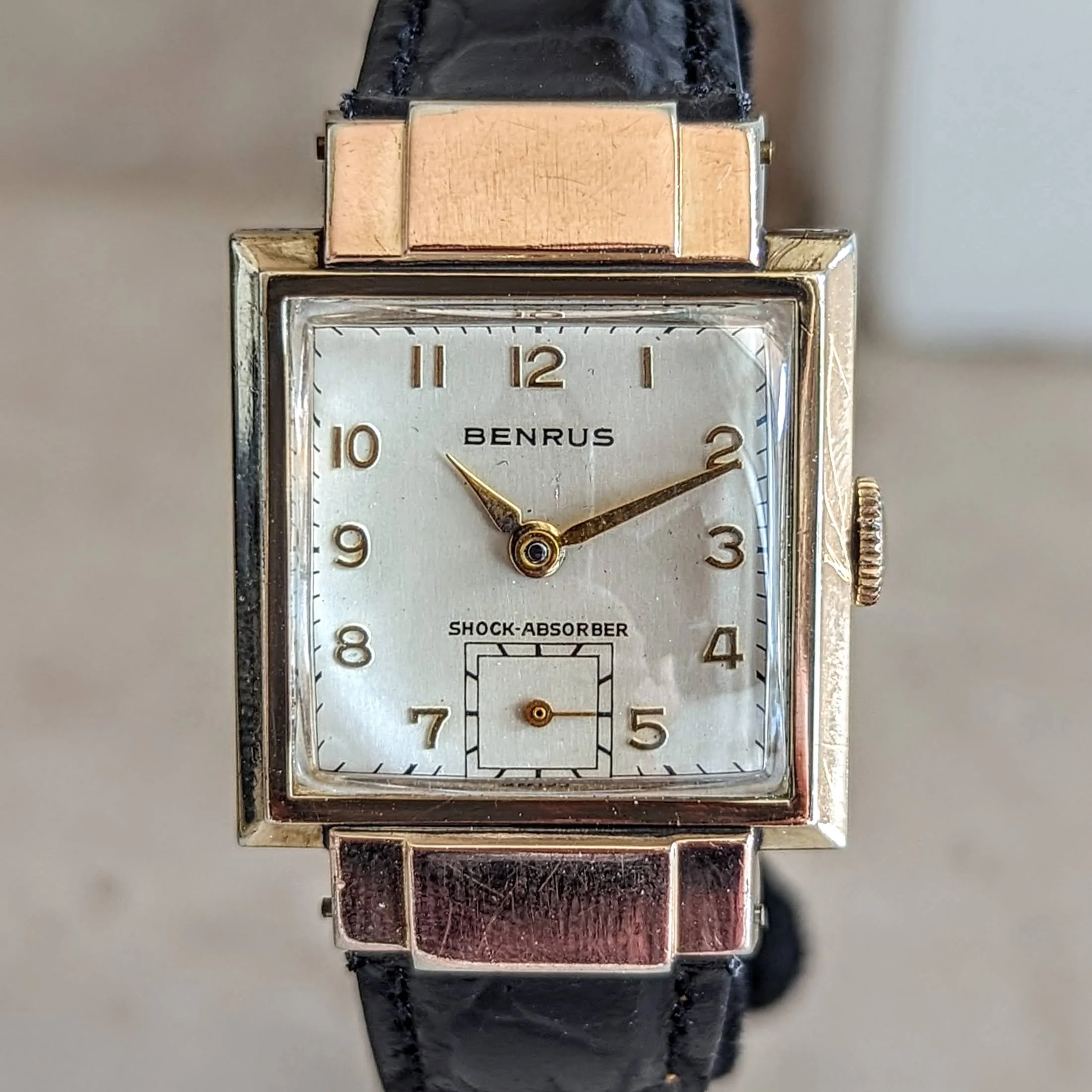 1940s BENRUS Shockabsorber Watch Model AR 1 17 Jewels Swiss Made Wristwatch - Image 3