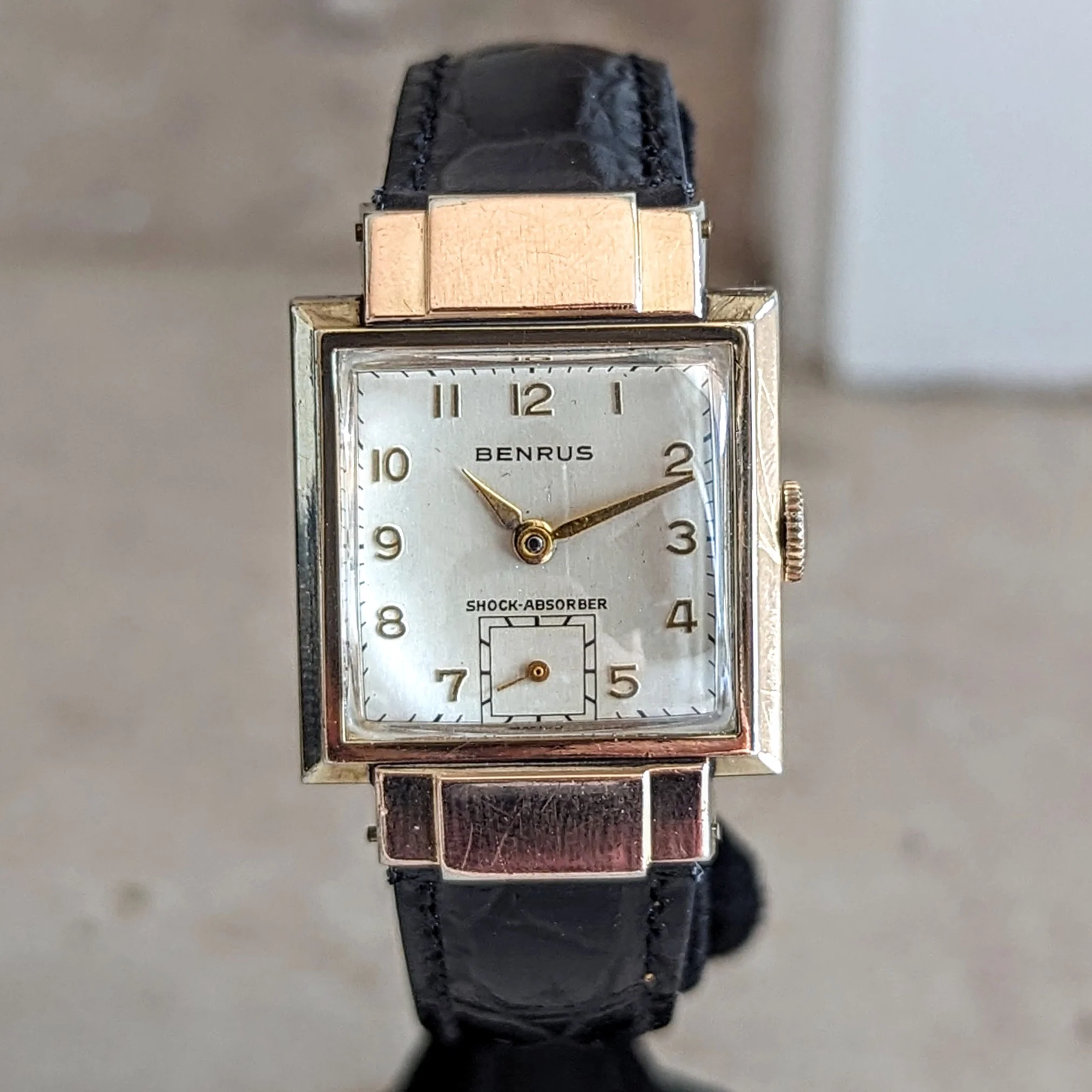 1940s BENRUS Shockabsorber Watch Model AR 1 17 Jewels Swiss Made Wristwatch - Image 7