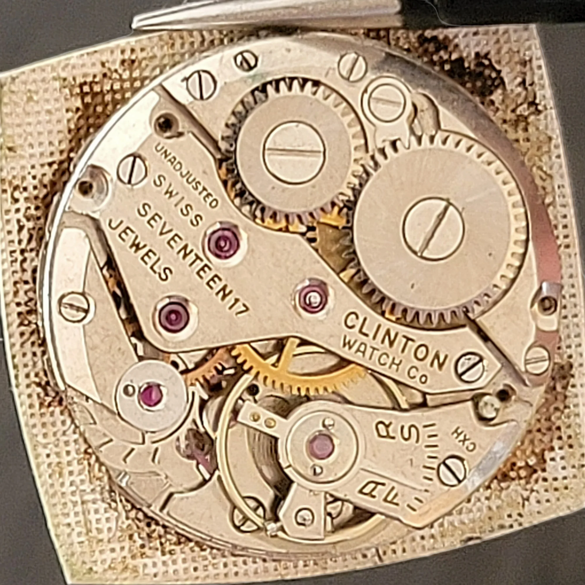 1940's CLINTON Watch "Ruby & Diamond Dial" 17 Jewels Swiss - Image 18