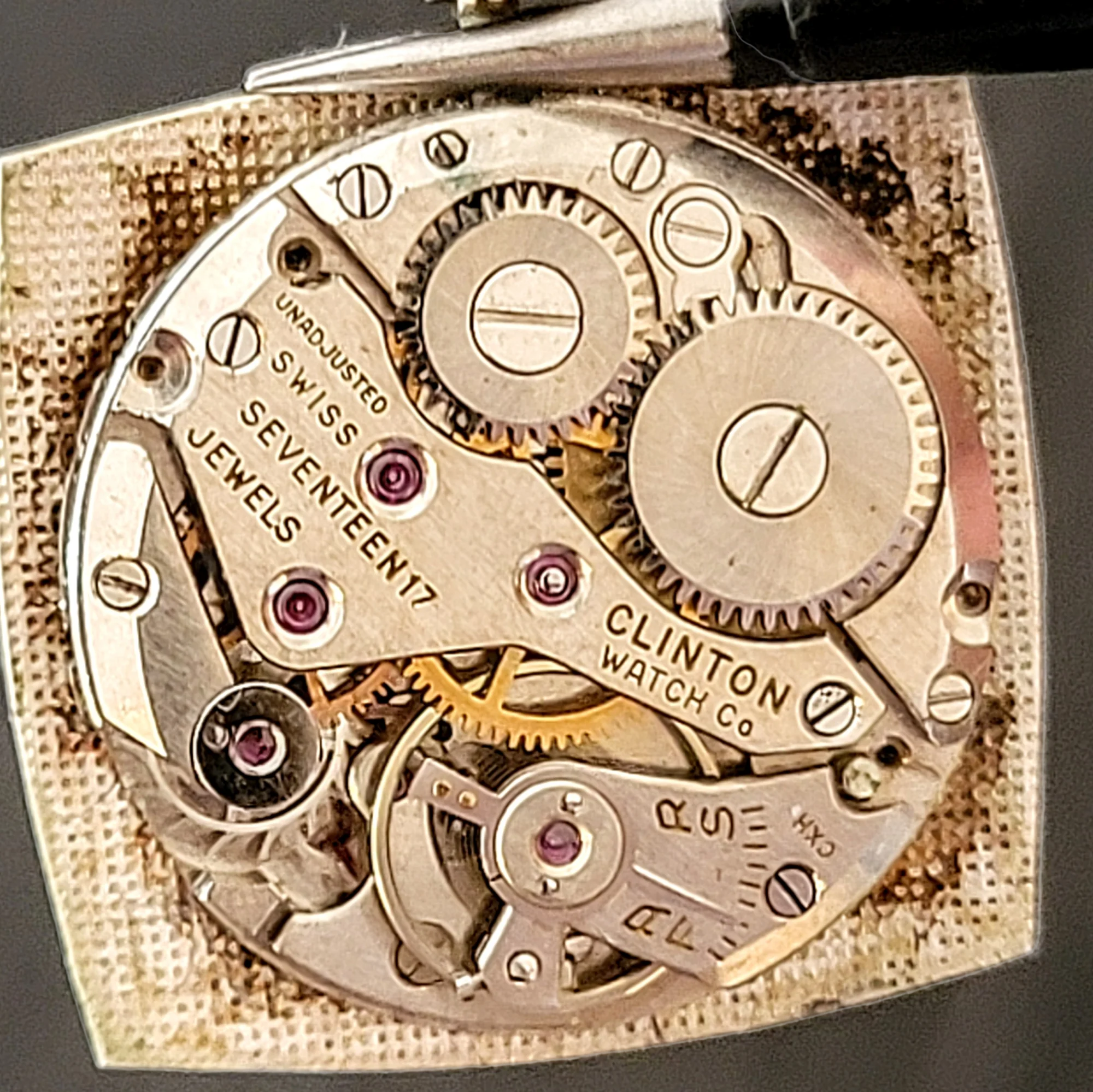 1940's CLINTON Watch "Ruby & Diamond Dial" 17 Jewels Swiss - Image 19