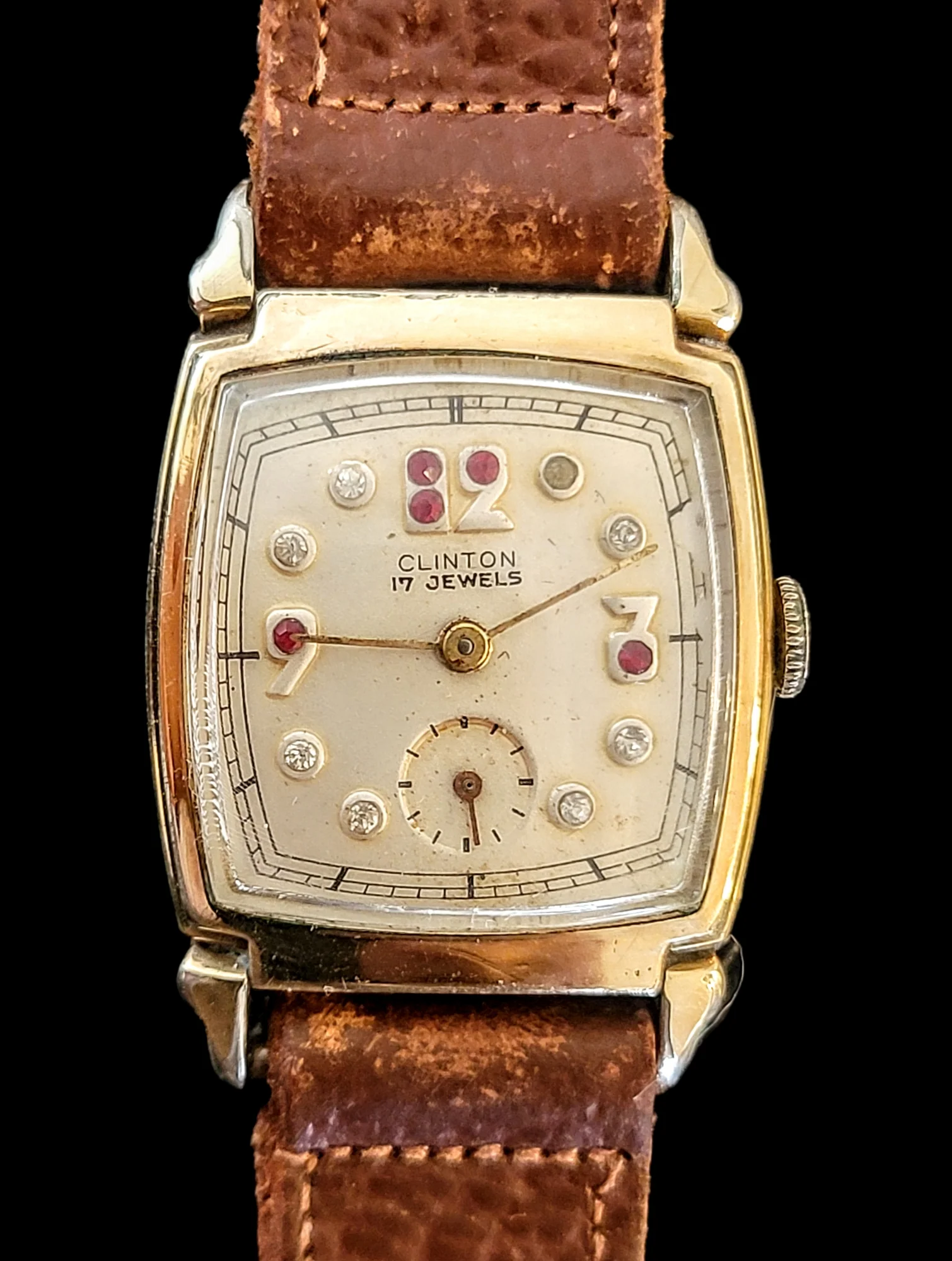 1940's CLINTON Watch "Ruby & Diamond Dial" 17 Jewels Swiss - Image 21