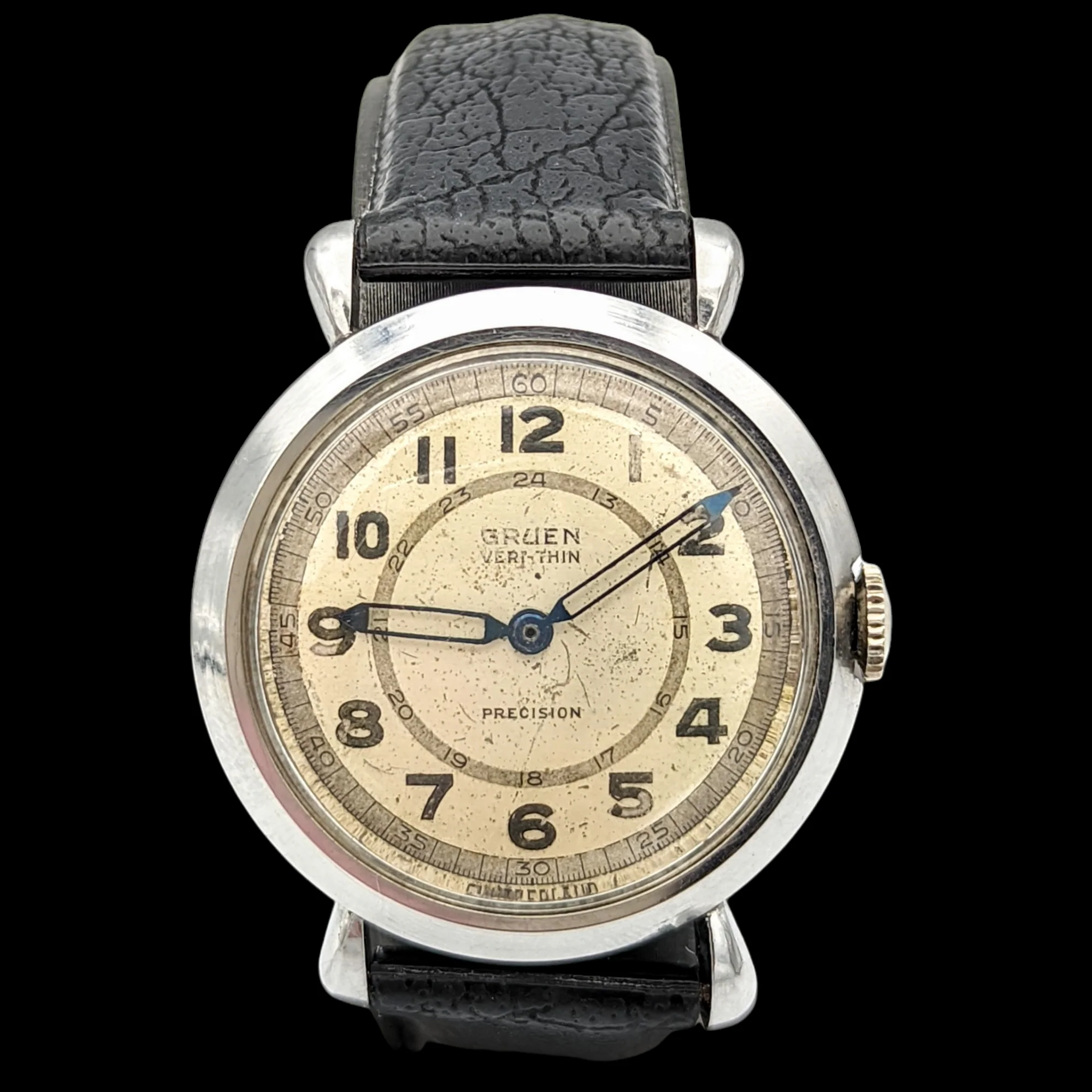 1940's GRUEN Veri-Thin PRECISION Watch 17 Jewels Cal. 420 SS Swiss - Image 4