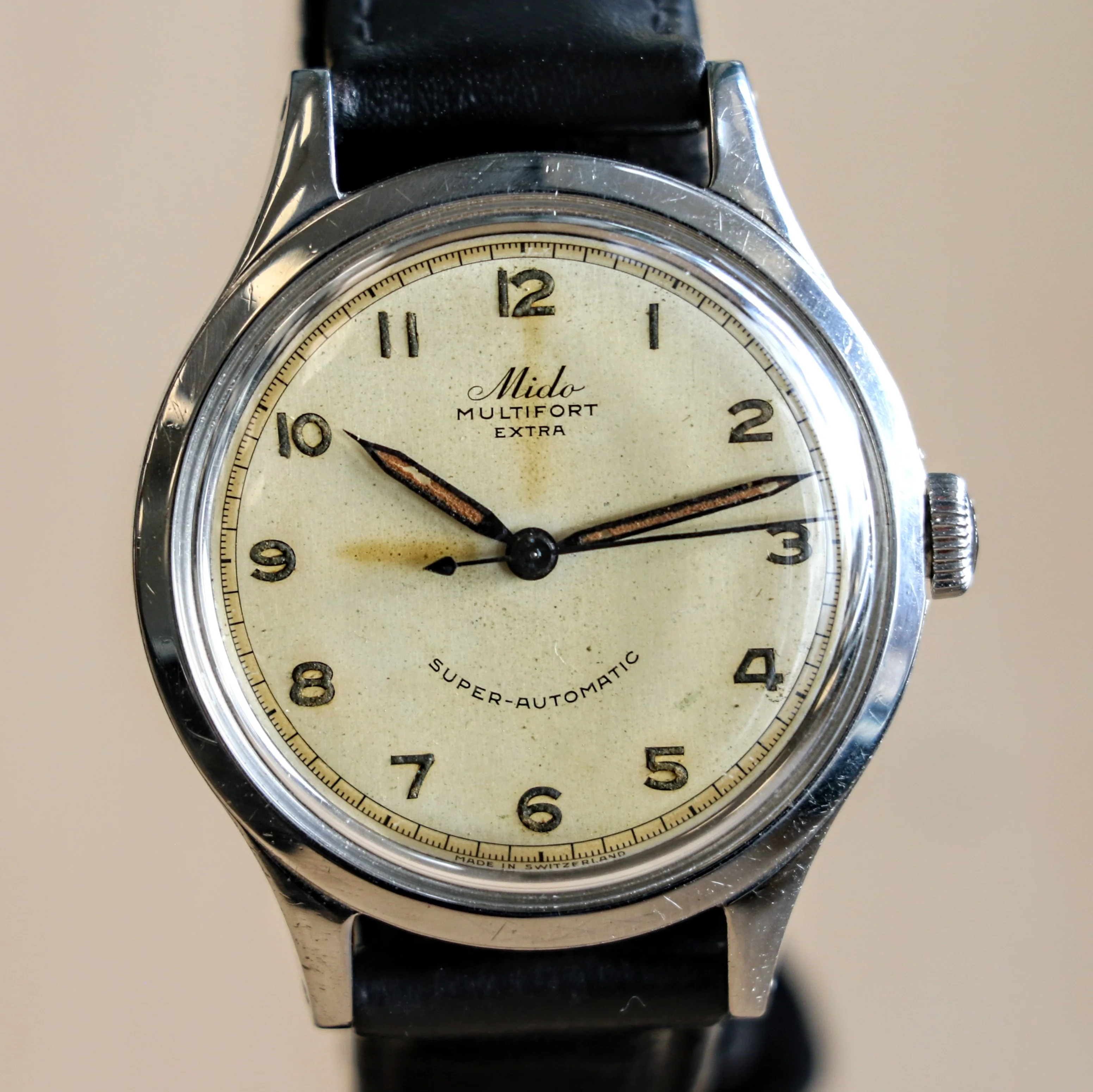 1940s MIDO Multifort Extra Super-Automatic Wristwatch 17 Jewels Bumper Automatic Cal. 917 Watch - Image 3