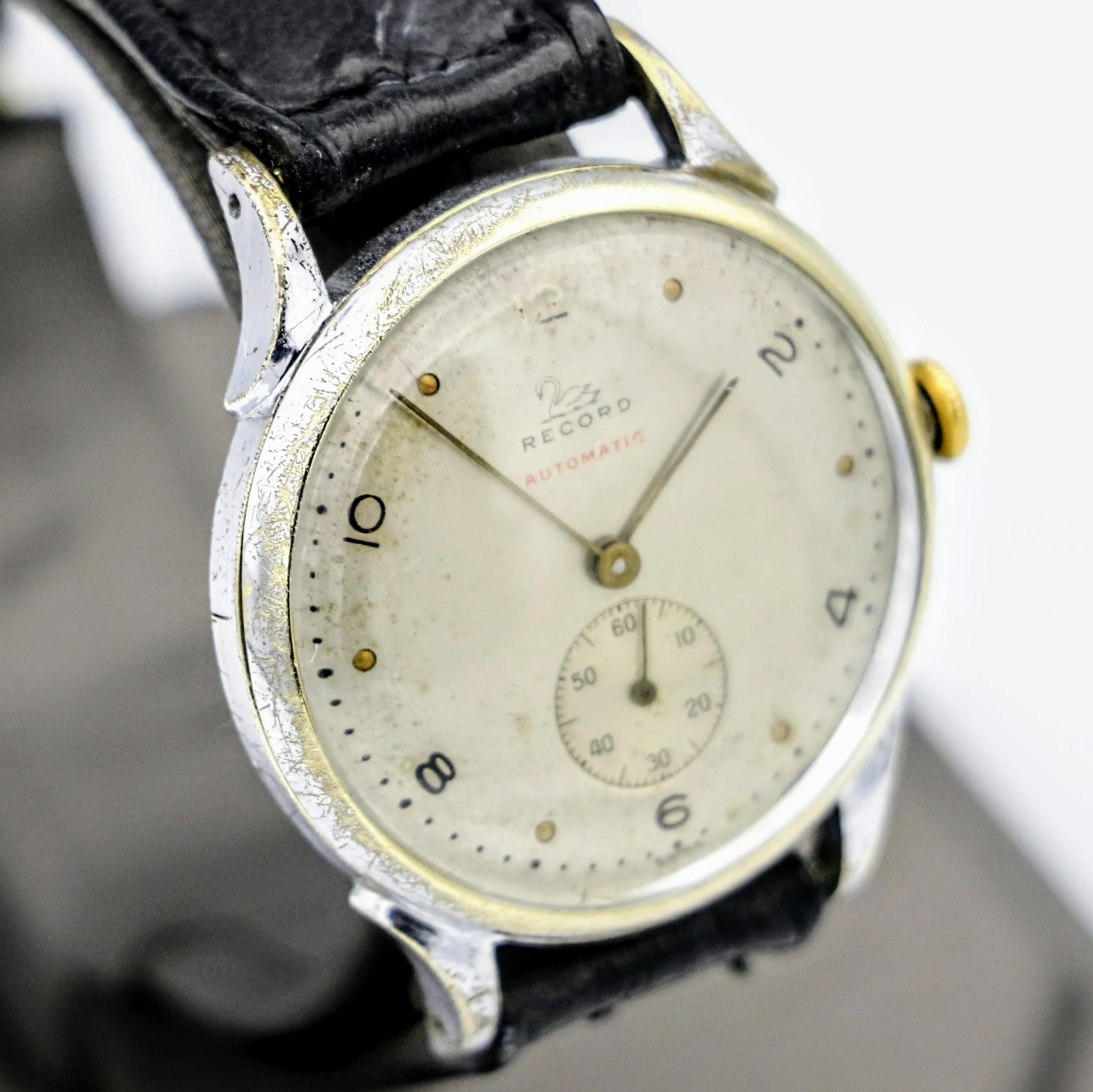 1940s RECORD Bumper Automatic Wristwatch Swiss Made Cal. 171 20 Jewels Watch - Image 9