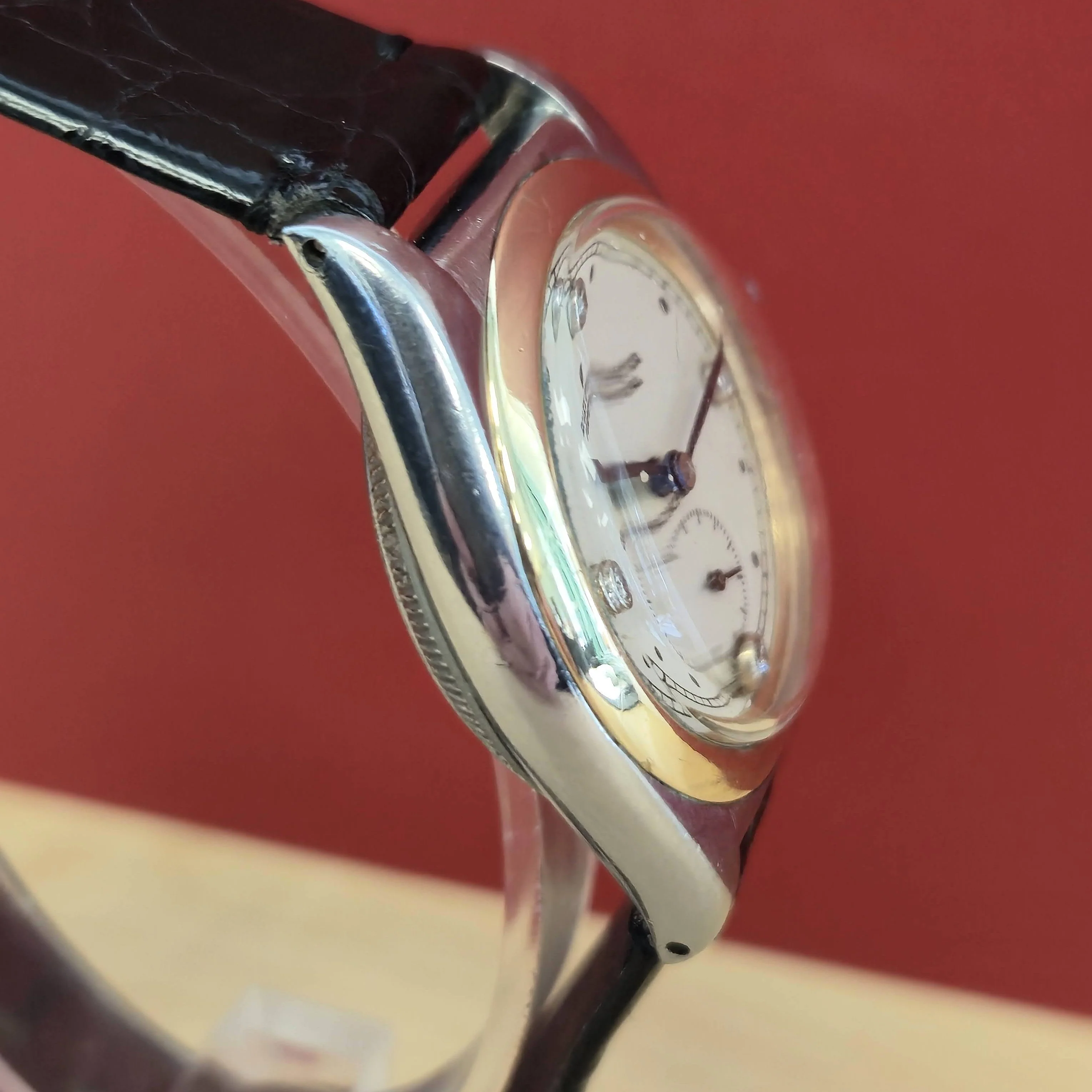 1936 Rolex Bubble Back Oyster Perpetual Chronometer Watch Diamond Dial Wristwatch - Image 9
