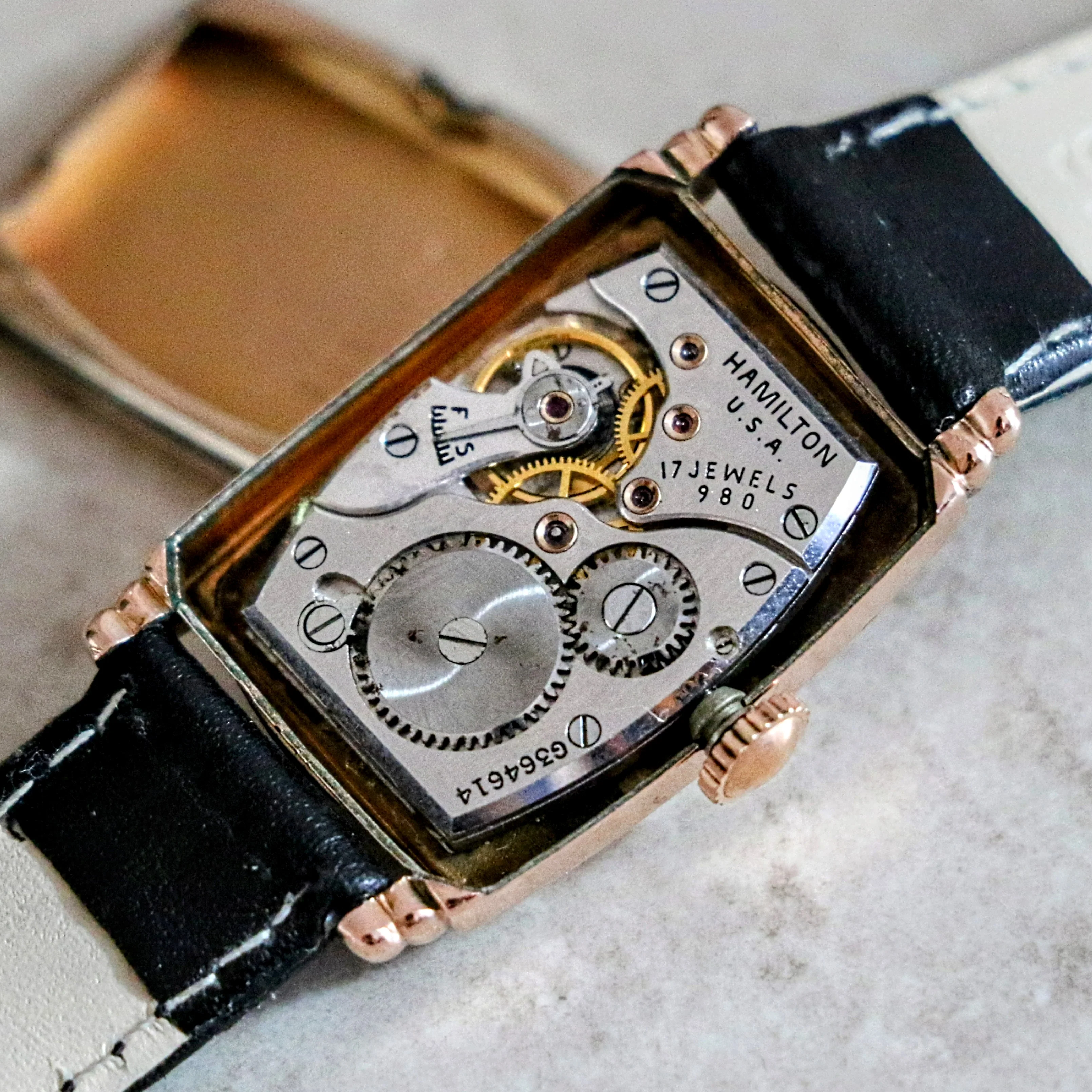 1941 HAMILTON Myron Wristwatch 10K Coral (Rose) G.F. Watch Grade 980 U.S.A. Made - Image 12