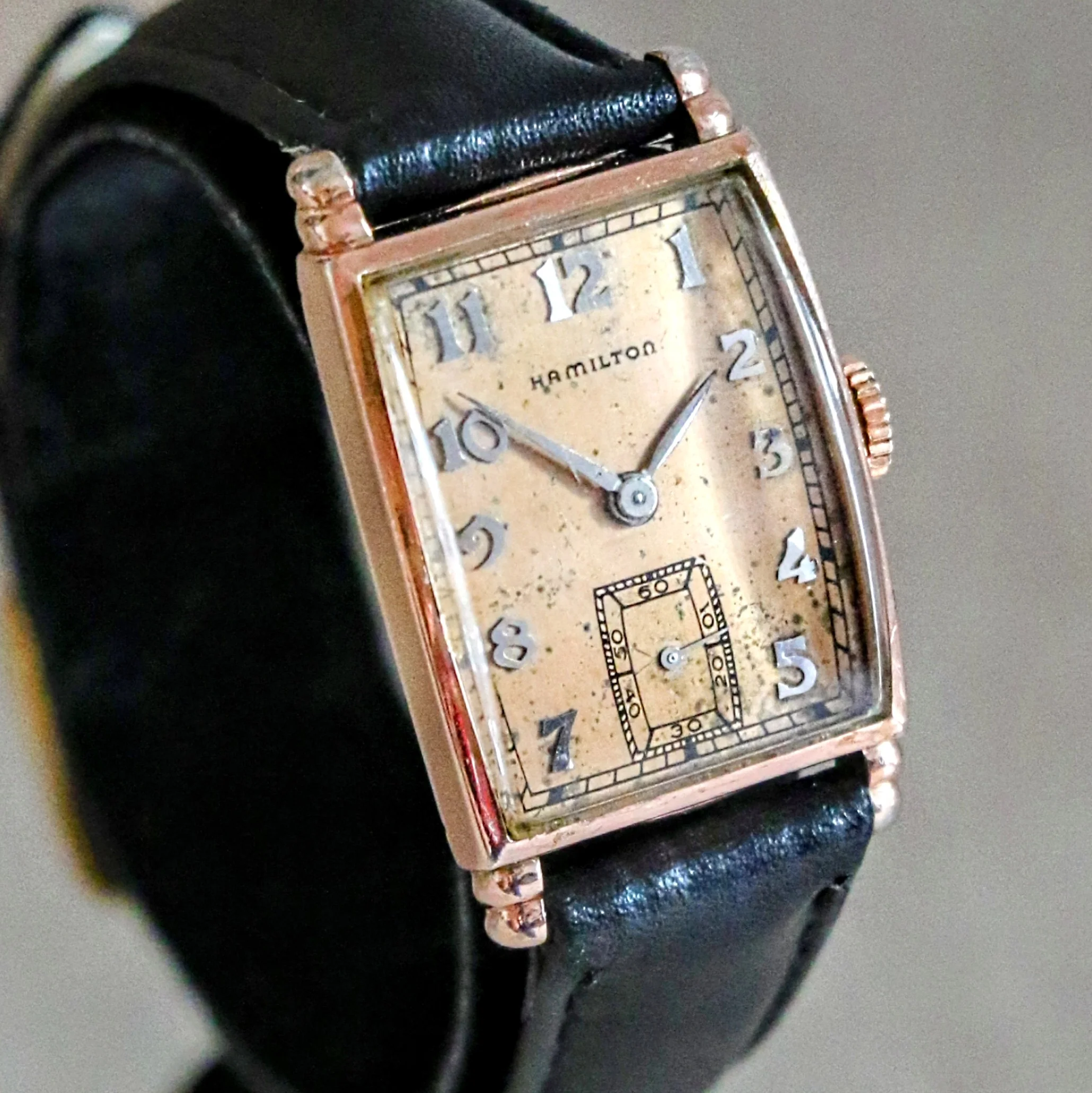 1941 HAMILTON Myron Wristwatch 10K Coral (Rose) G.F. Watch Grade 980 U.S.A. Made - Image 3