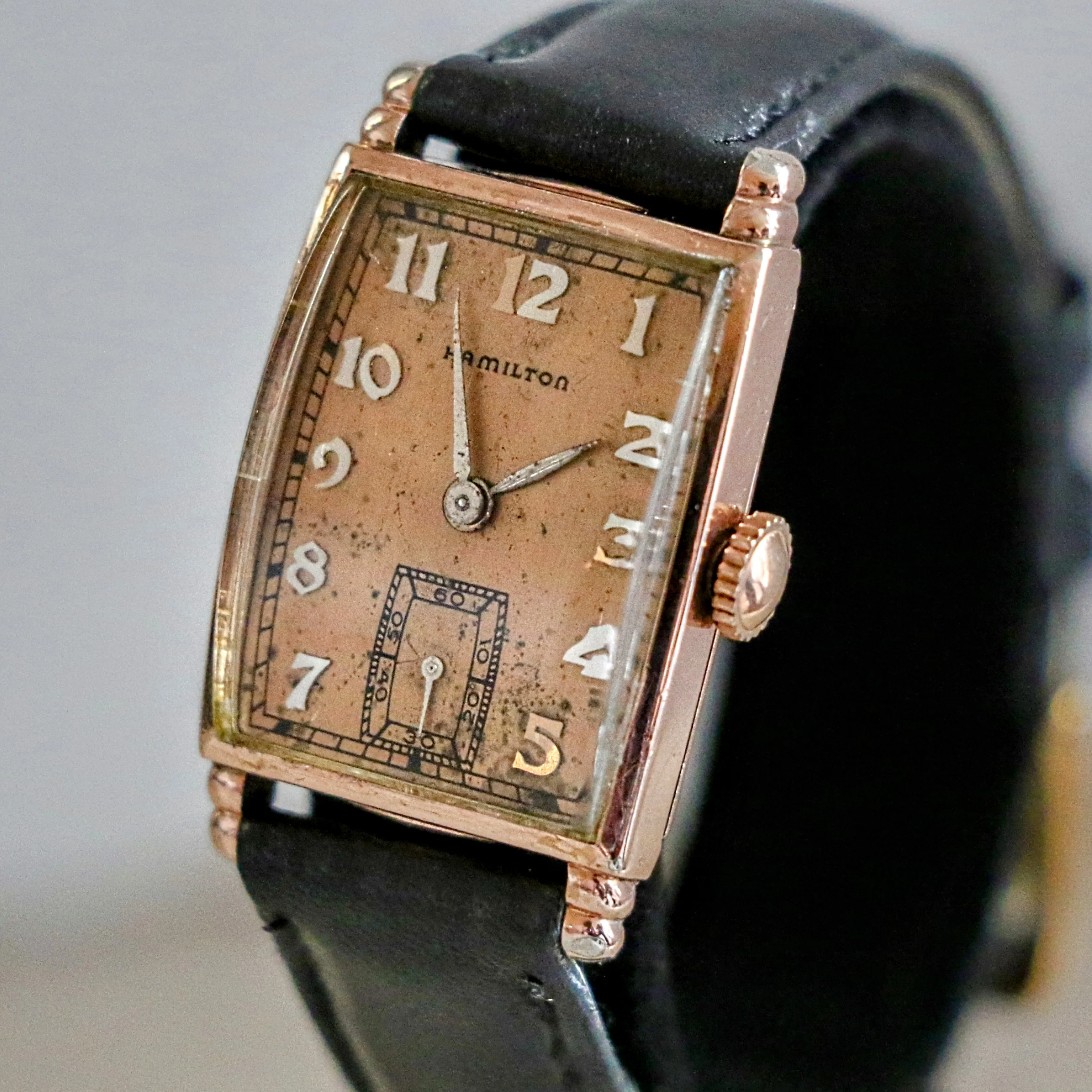 1941 HAMILTON Myron Wristwatch 10K Coral (Rose) G.F. Watch Grade 980 U.S.A. Made - Image 5