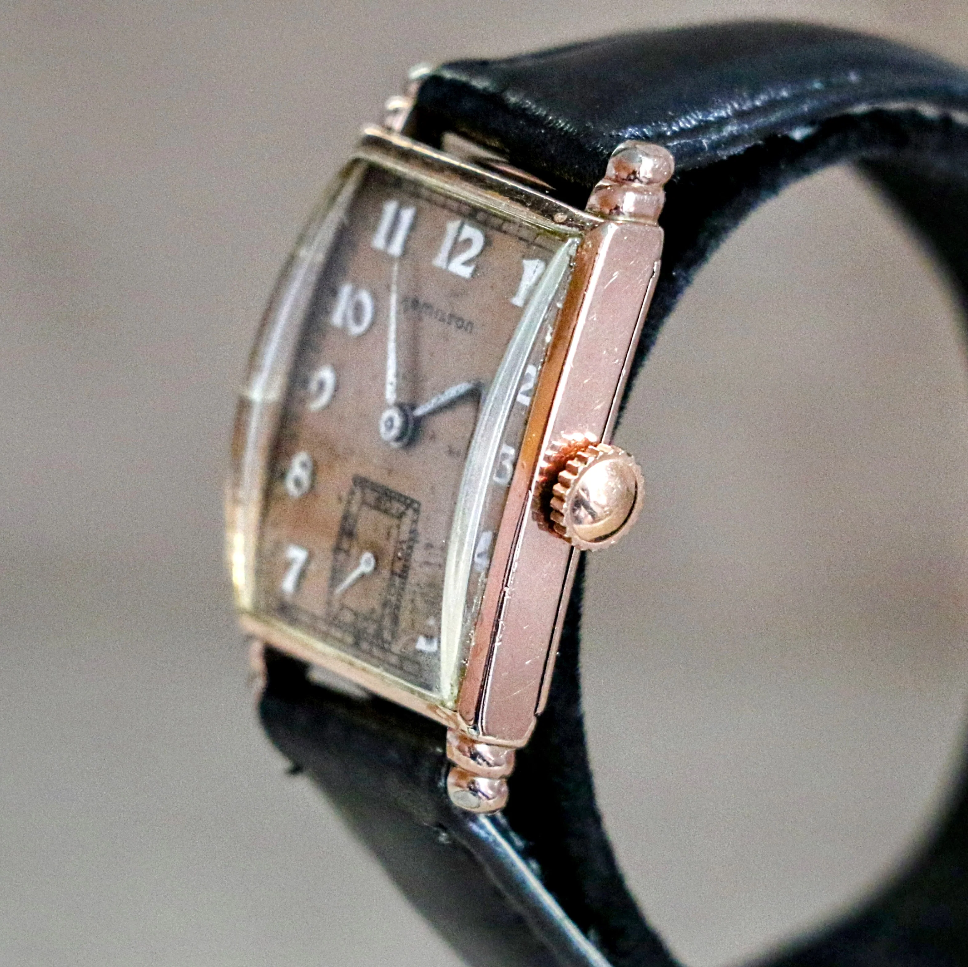 1941 HAMILTON Myron Wristwatch 10K Coral (Rose) G.F. Watch Grade 980 U.S.A. Made - Image 7