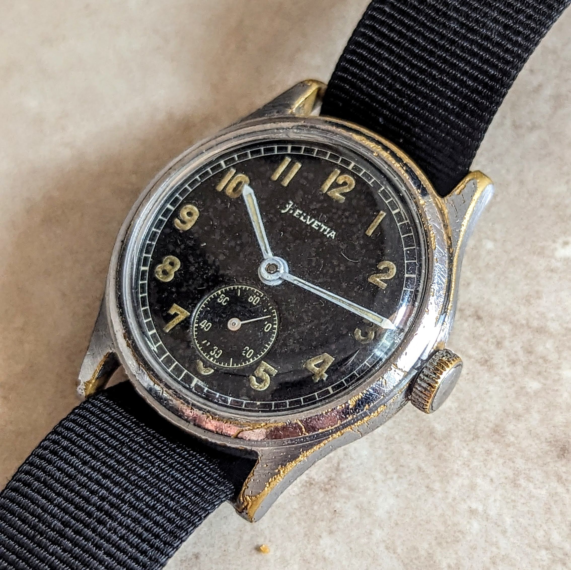 1942 HELVETIA German Army DH Watch Ref. 3190 15 Jewels WWII Wristwatch 34mm - Image 10