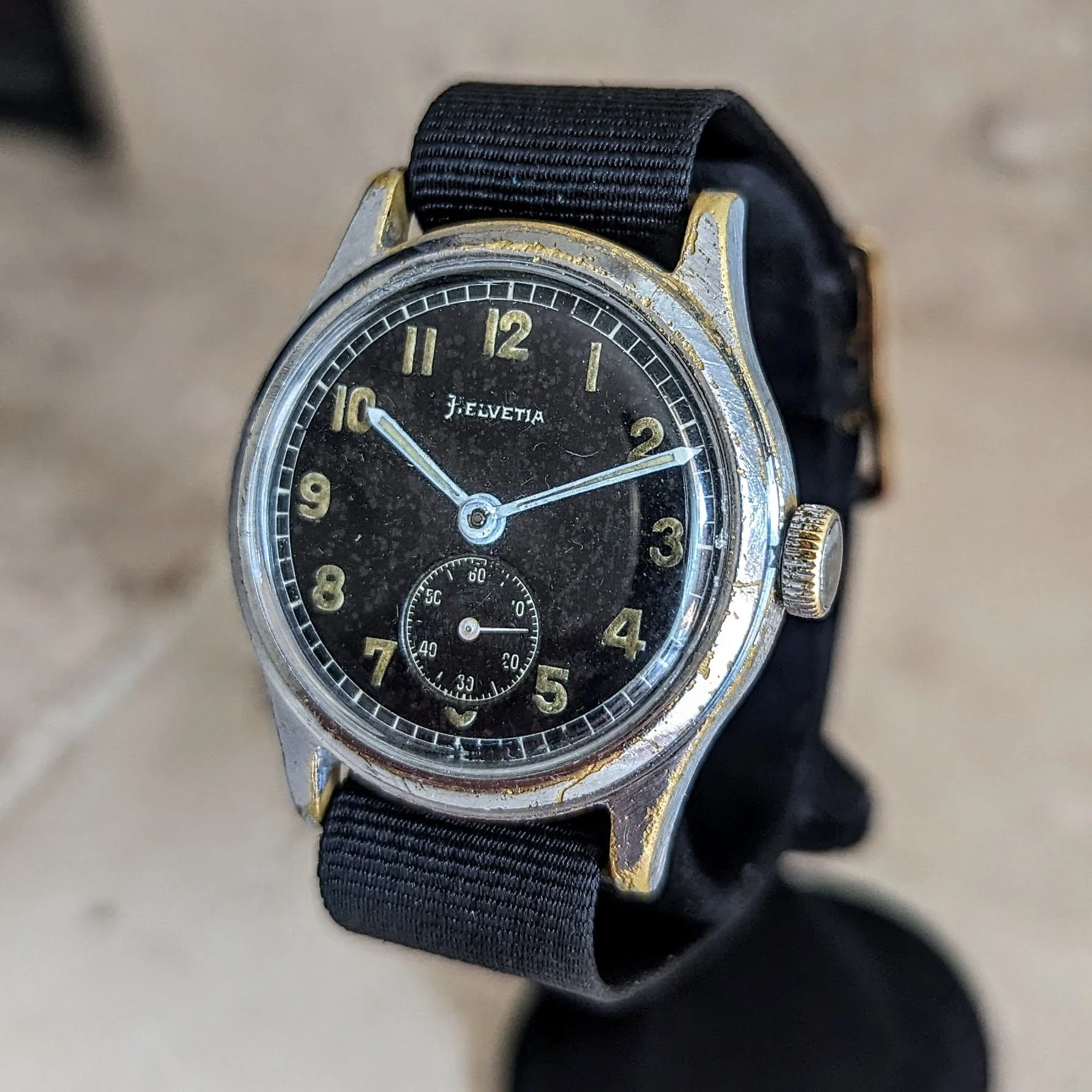 1942 HELVETIA German Army DH Watch Ref. 3190 15 Jewels WWII Wristwatch 34mm - Image 2