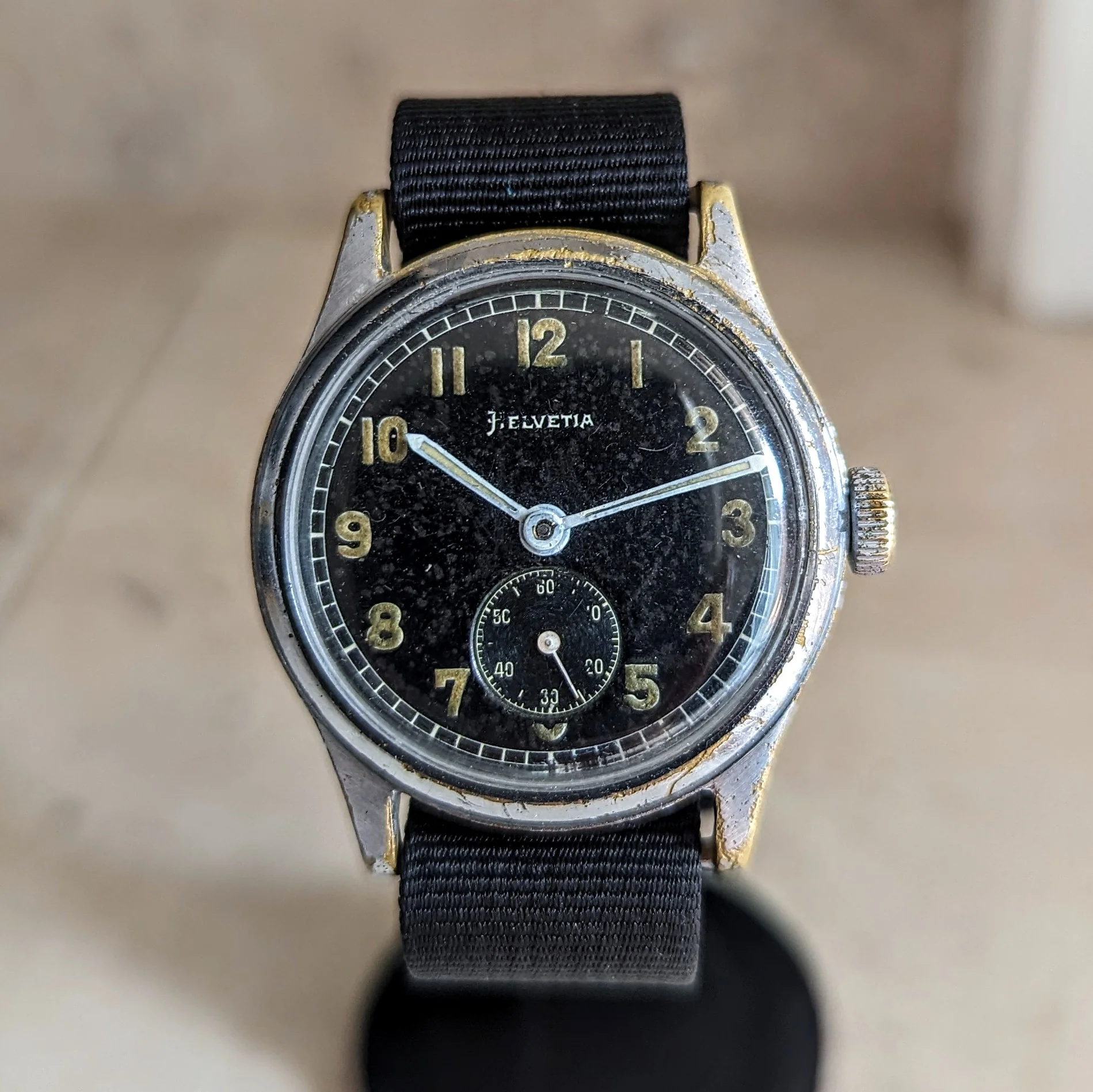 1942 HELVETIA German Army DH Watch Ref. 3190 15 Jewels WWII Wristwatch 34mm - Image 3