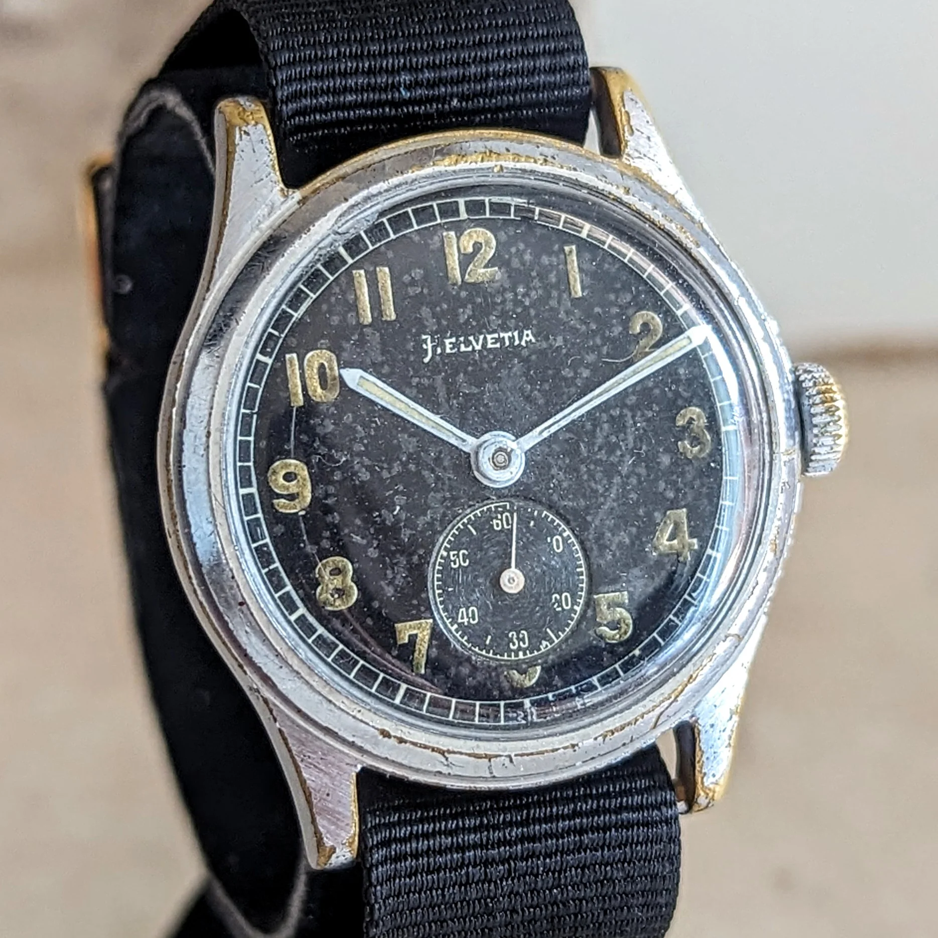 1942 HELVETIA German Army DH Watch Ref. 3190 15 Jewels WWII Wristwatch 34mm - Image 6