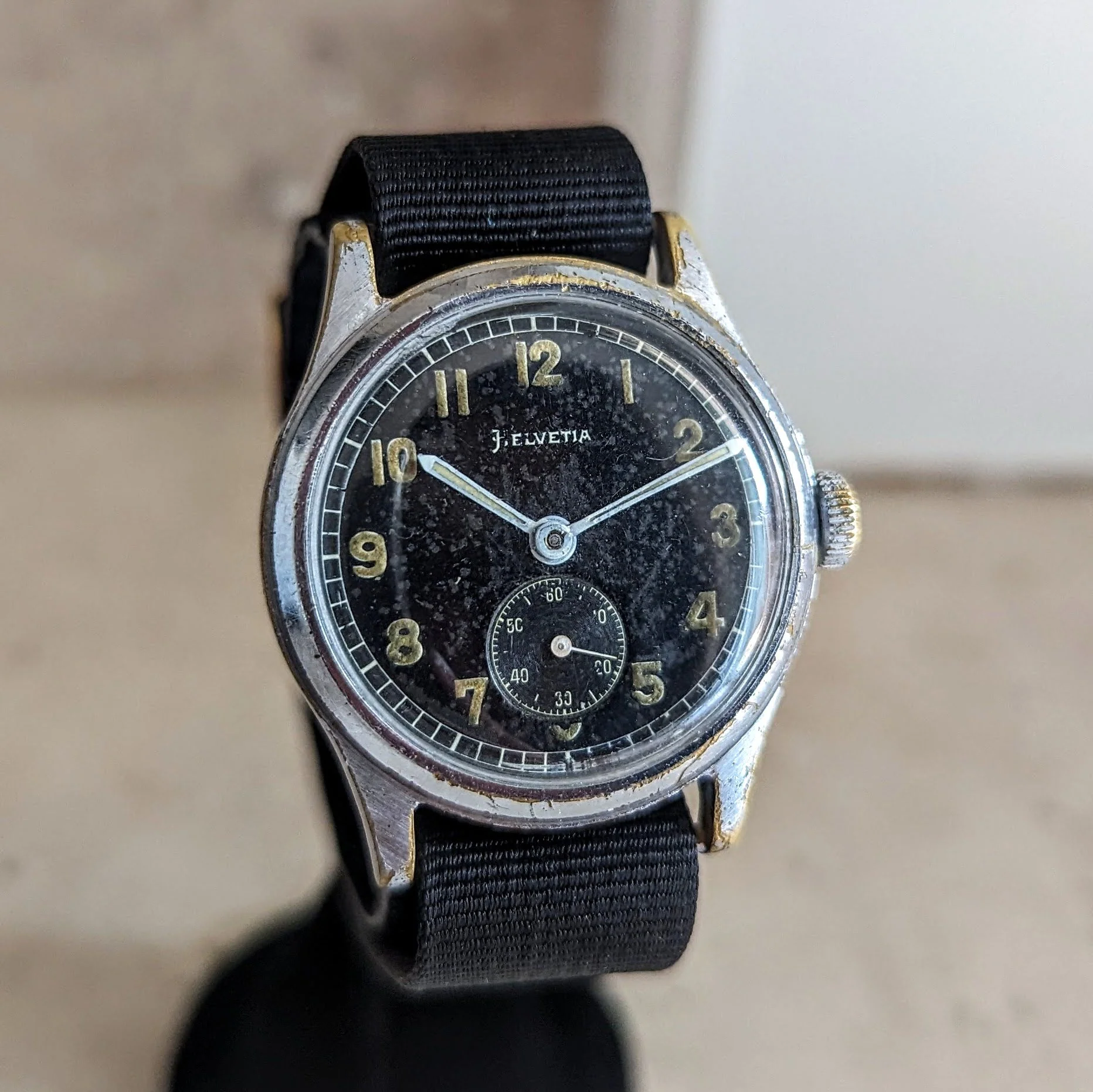 1942 HELVETIA German Army DH Watch Ref. 3190 15 Jewels WWII Wristwatch 34mm - Image 7
