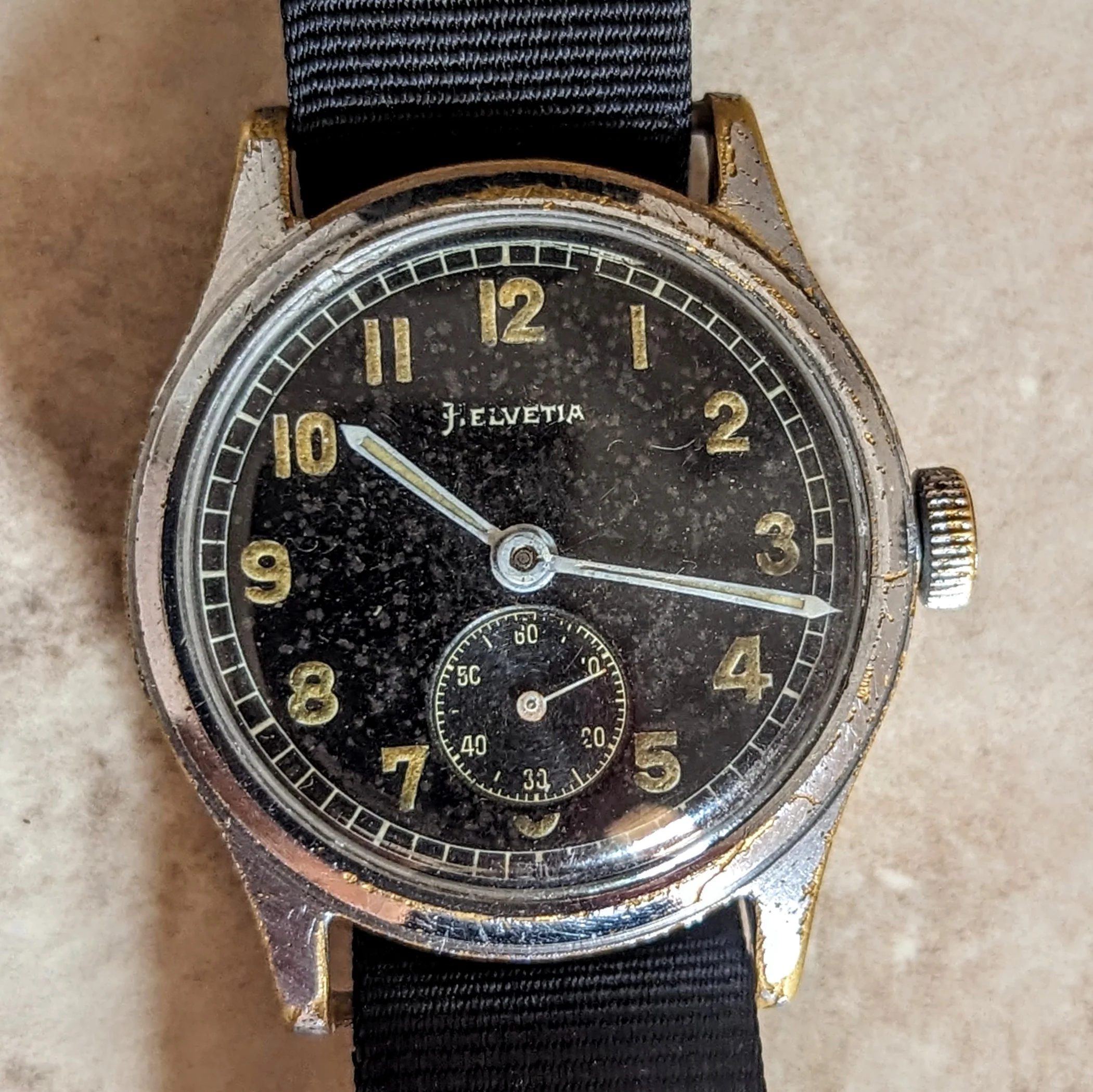 1942 HELVETIA German Army DH Watch Ref. 3190 15 Jewels WWII Wristwatch 34mm - Image 8