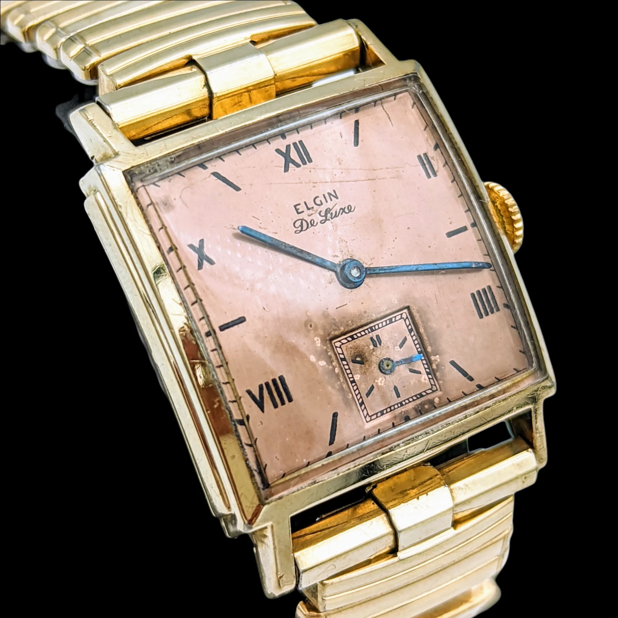 1943 ELGIN De Luxe Watch Rose Gold Dial Grade 555 Ref. 3869 - Image 17