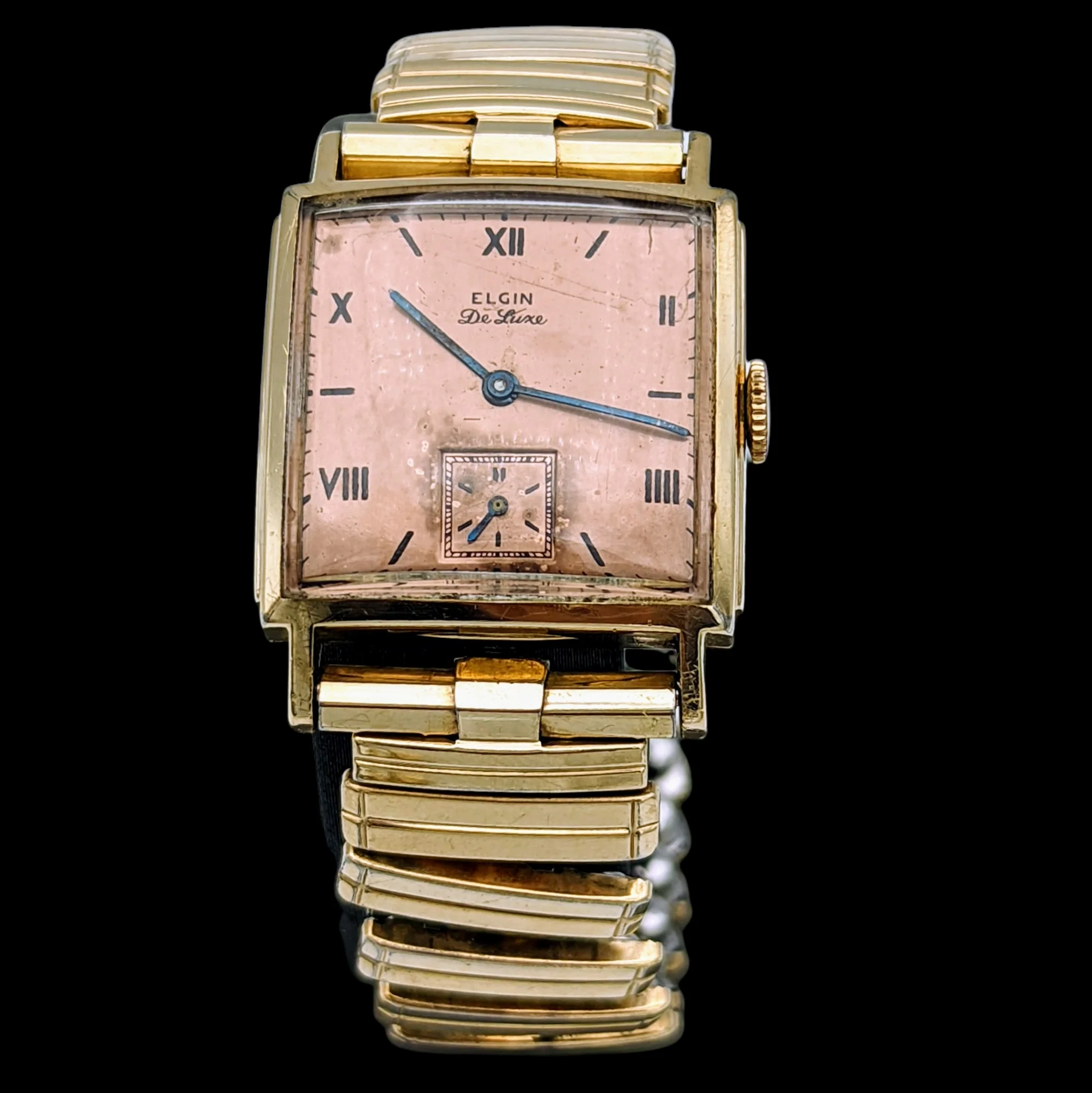 1943 ELGIN De Luxe Watch Rose Gold Dial Grade 555 Ref. 3869 - Image 4