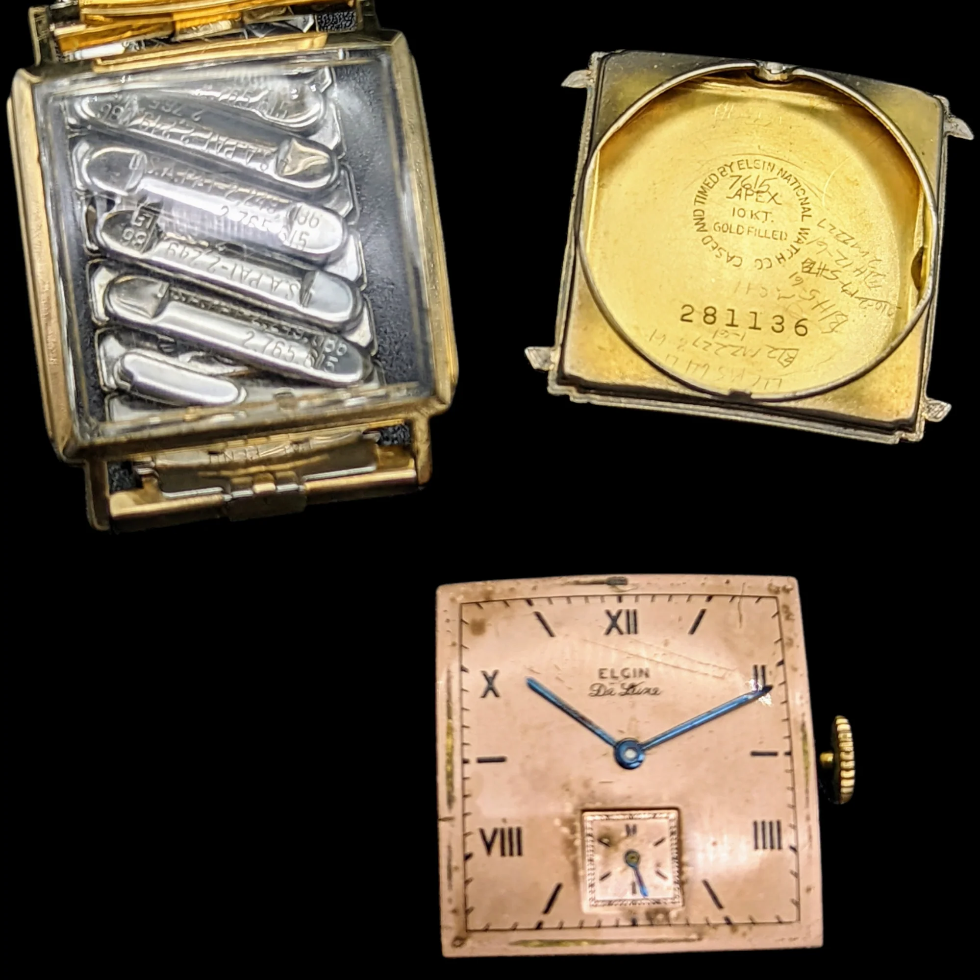 1943 ELGIN De Luxe Watch Rose Gold Dial Grade 555 Ref. 3869 - Image 7