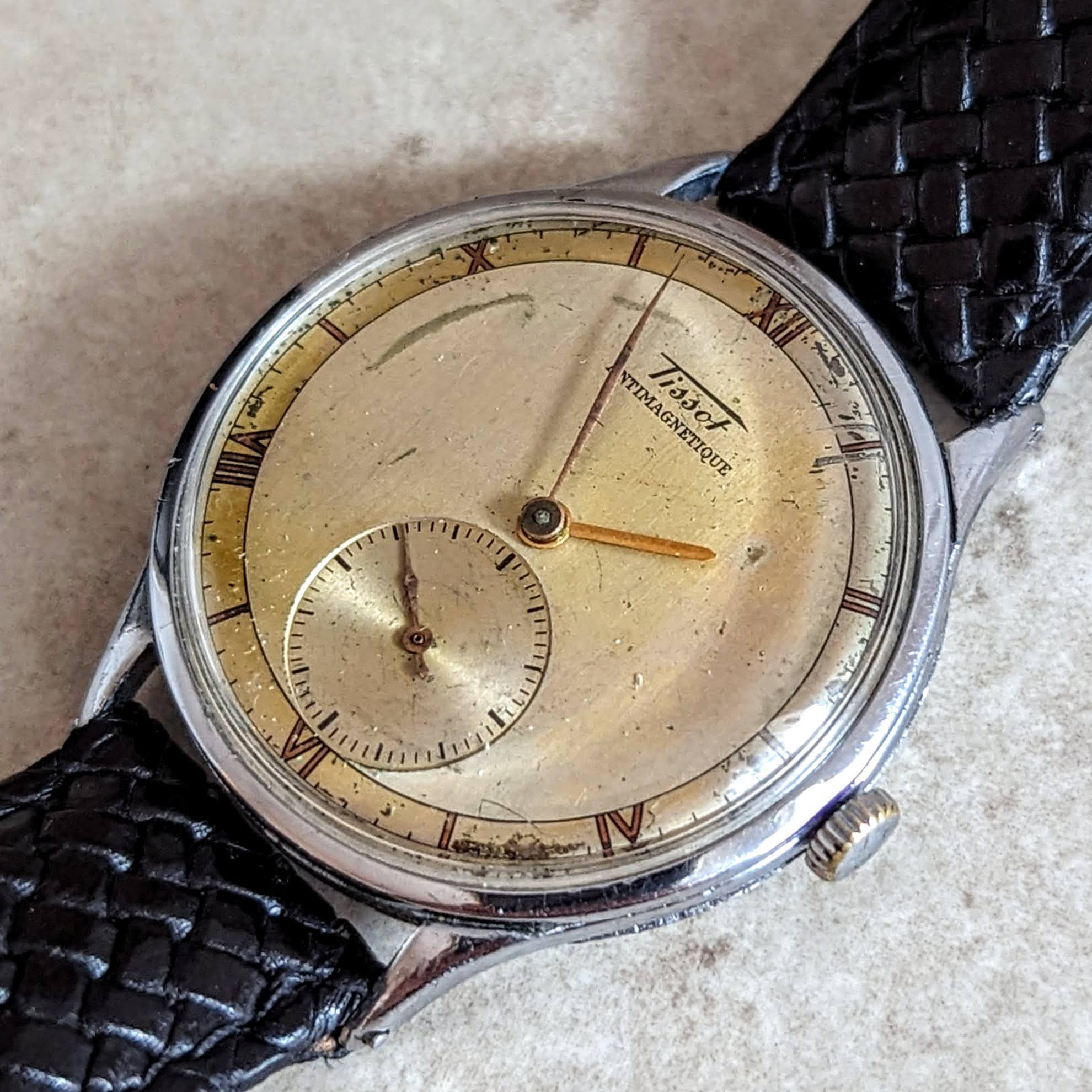 1943 TISSOT Antimagnetique Wristwatch Jumbo Case 35mm Swiss Watch - Image 10