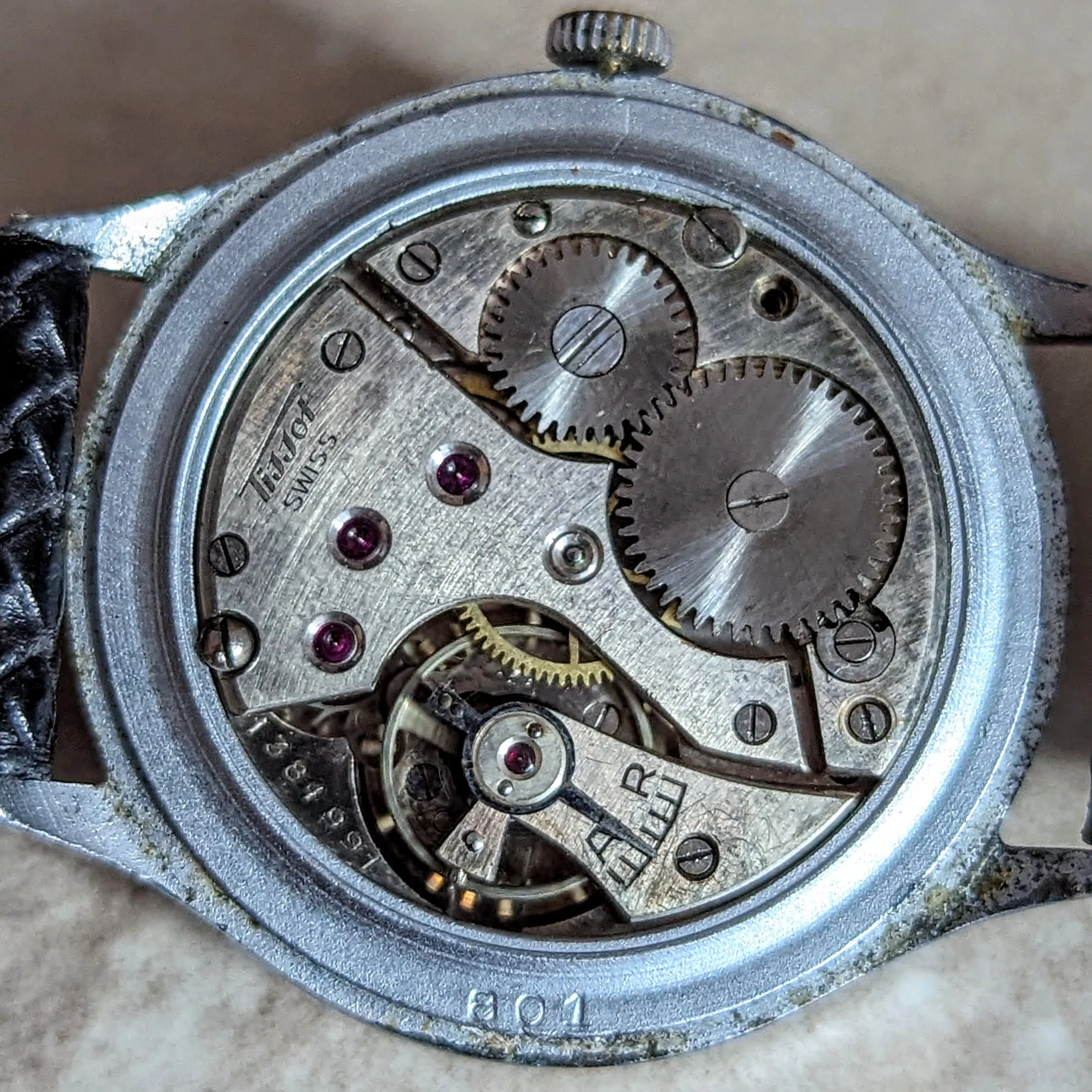 1943 TISSOT Antimagnetique Wristwatch Jumbo Case 35mm Swiss Watch - Image 14