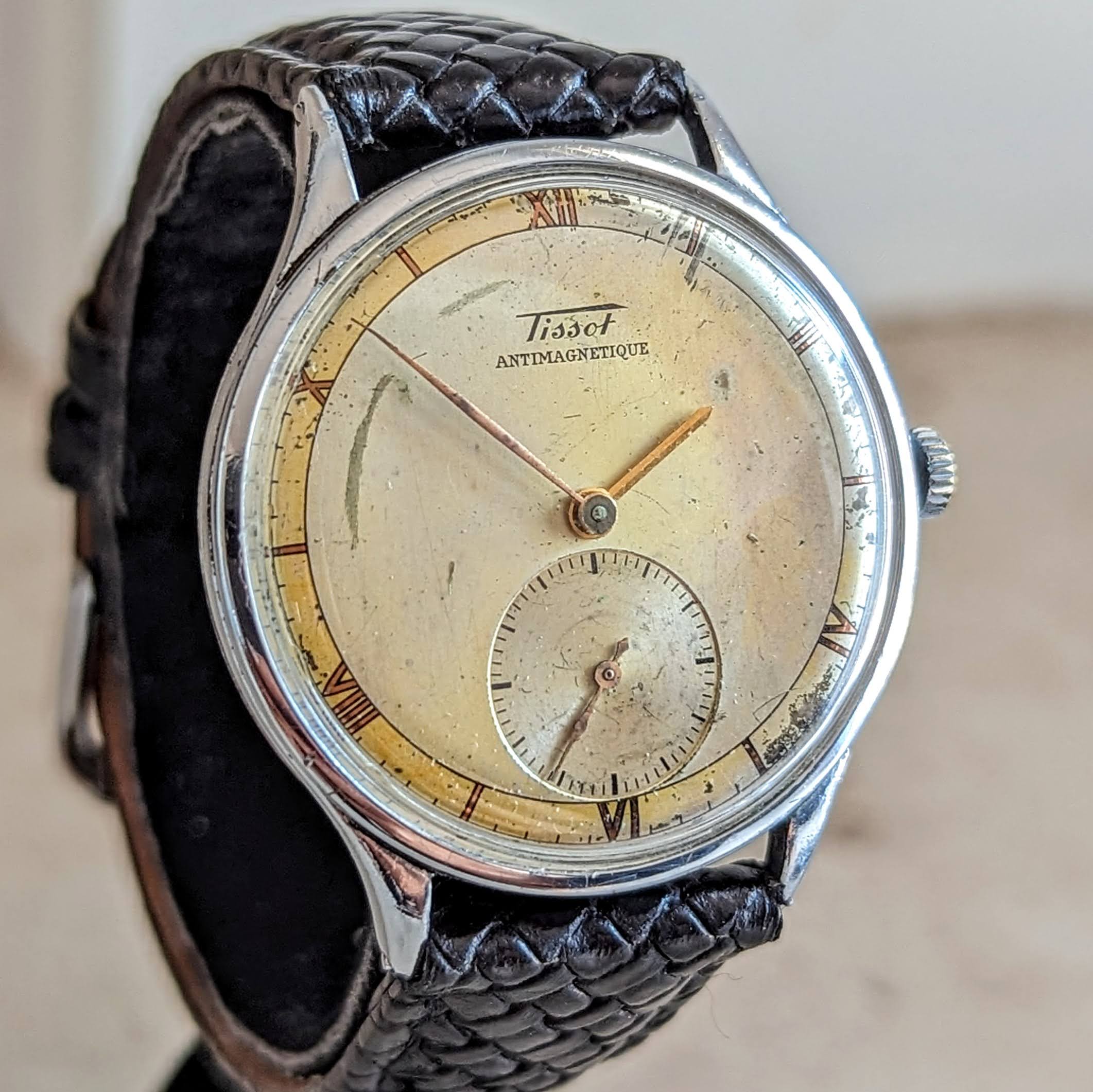 1943 TISSOT Antimagnetique Wristwatch Jumbo Case 35mm Swiss Watch - Image 4