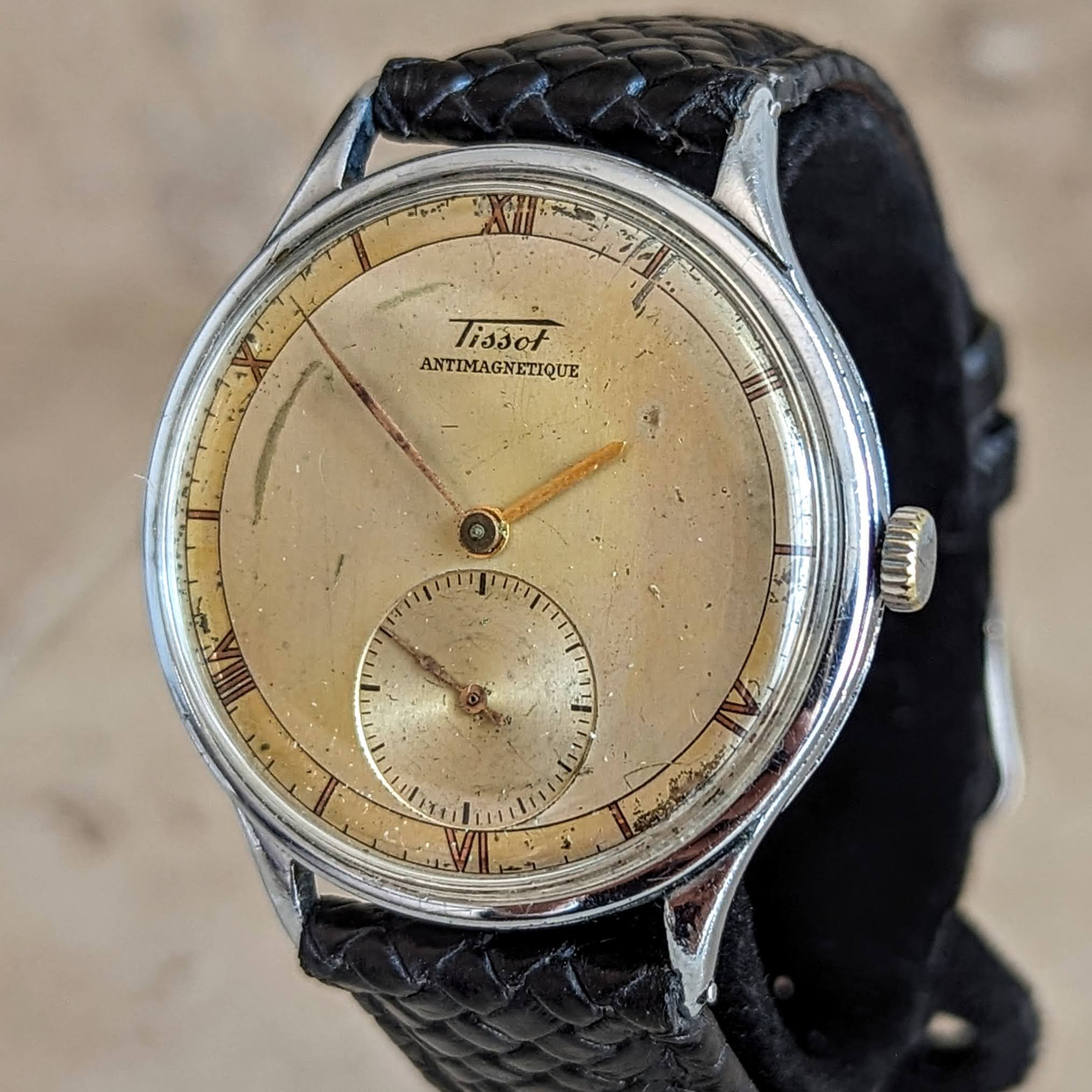 1943 TISSOT Antimagnetique Wristwatch Jumbo Case 35mm Swiss Watch - Image 6