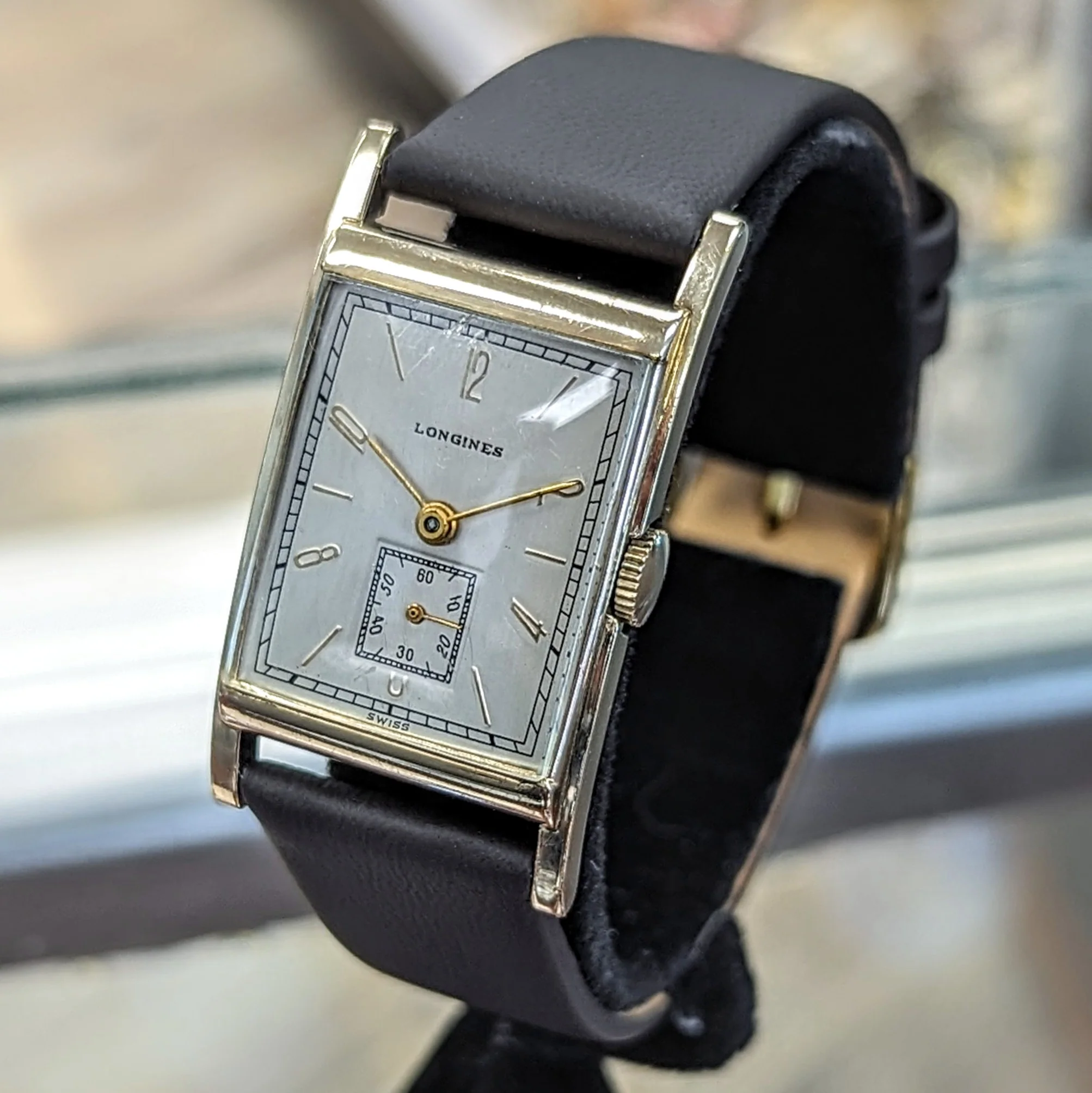 1944 LONGINES Watch 17 Jewels Cal. 9L Wristwatch 10K GF Tank Case Wristwatch - Image 5