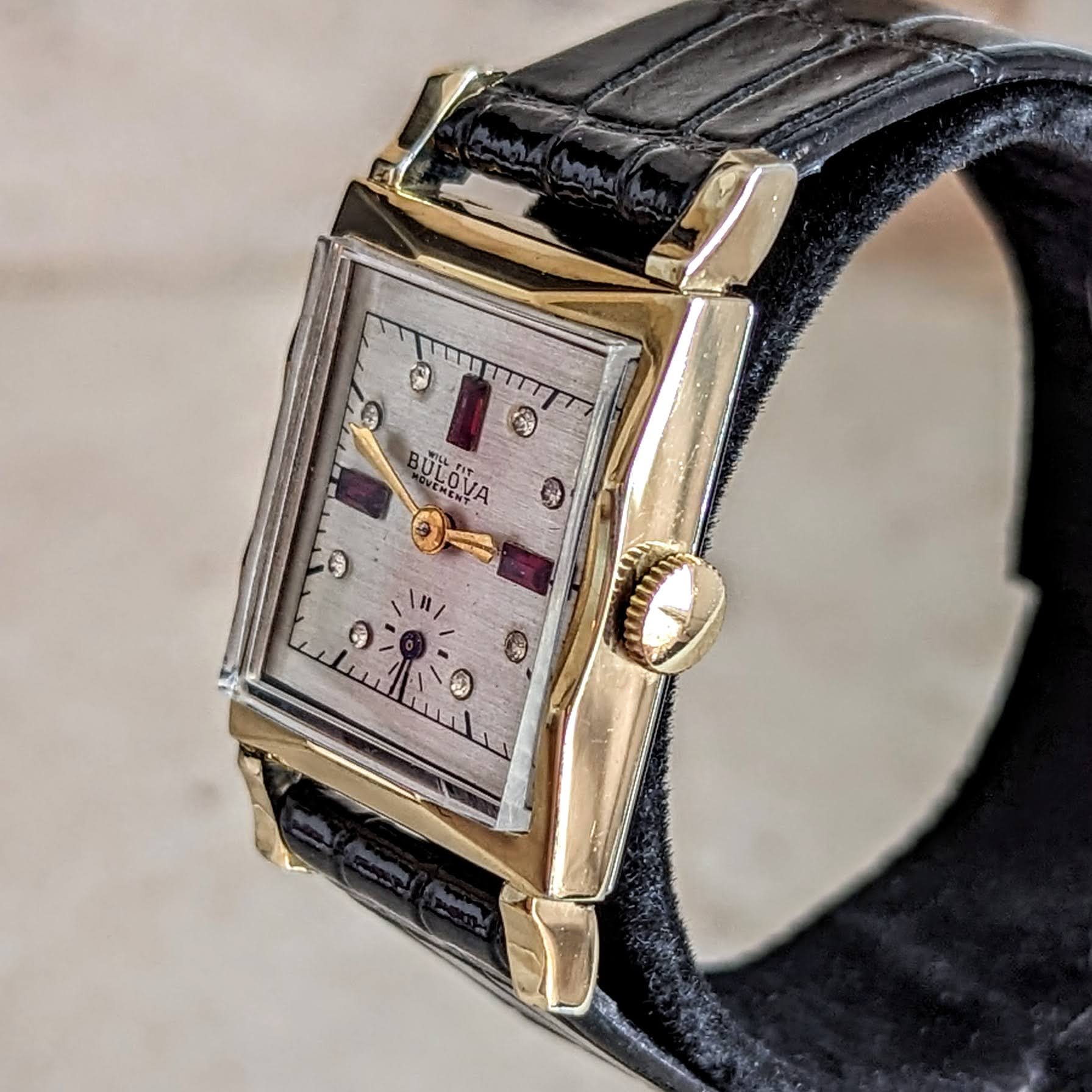 1946 Custom BULOVA Watch 17 Jewels Cal. 8AH Fancy Dial Swiss Made Wristwatch - Image 8