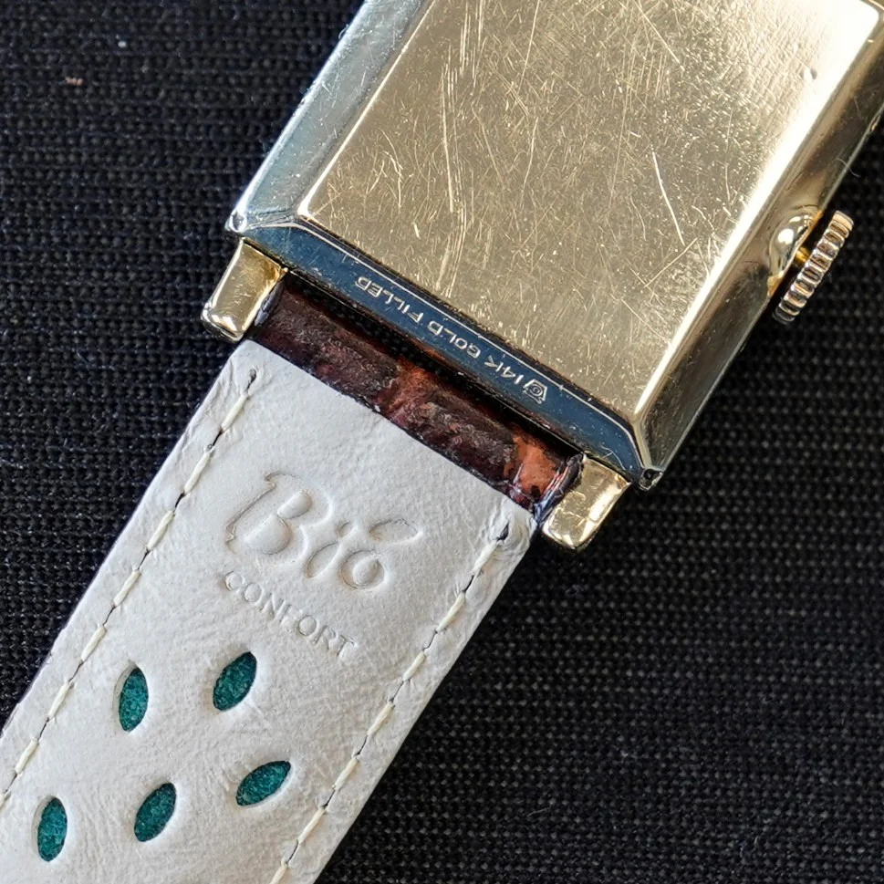 1946 HAMILTON Tank Case Watch 19 Jewels Cal. 982 U.S.A. Wristwatch 14K Gold Filled - Image 11