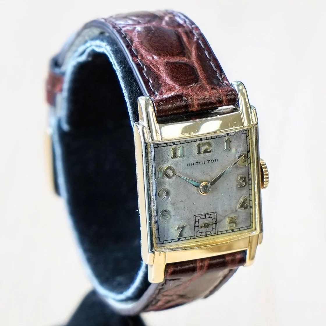1946 HAMILTON Tank Case Watch 19 Jewels Cal. 982 U.S.A. Wristwatch 14K Gold Filled - Image 2