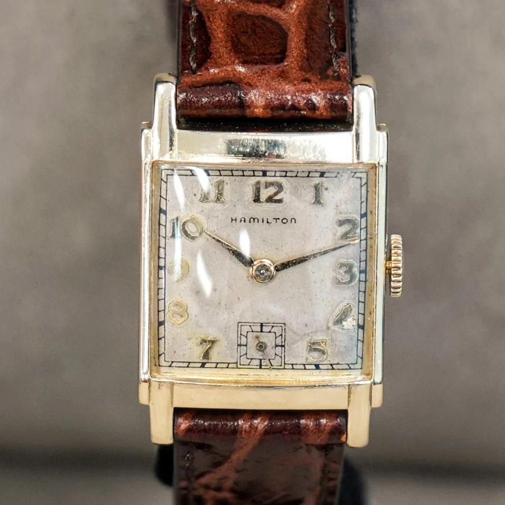 1946 HAMILTON Tank Case Watch 19 Jewels Cal. 982 U.S.A. Wristwatch 14K Gold Filled - Image 6