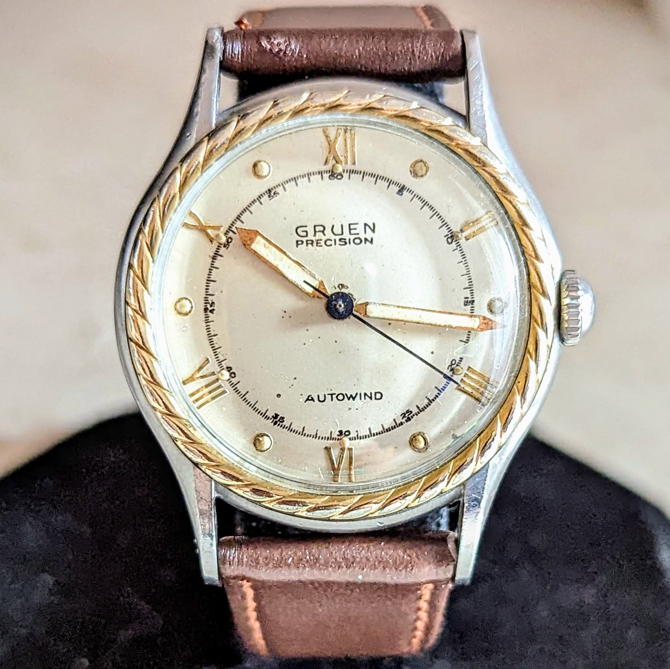 1947 GRUEN Precision Autowind Watch Bumper Vintage Wristwatch - Image 2