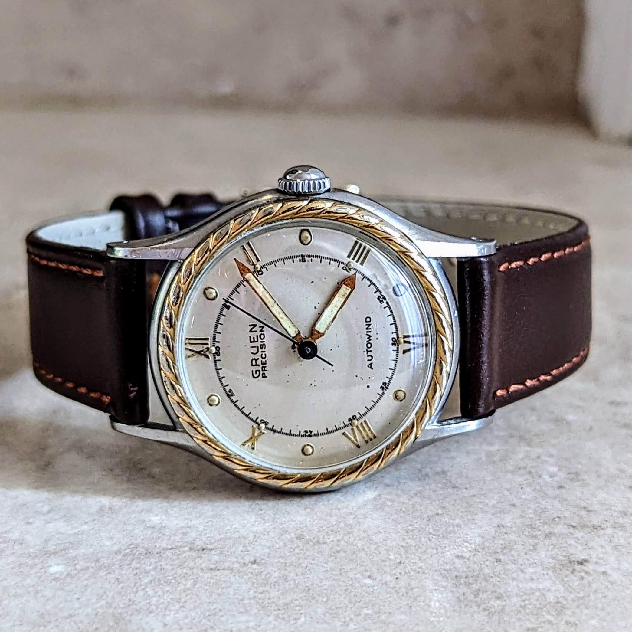 1947 GRUEN Precision Autowind Watch Bumper Vintage Wristwatch - Image 5