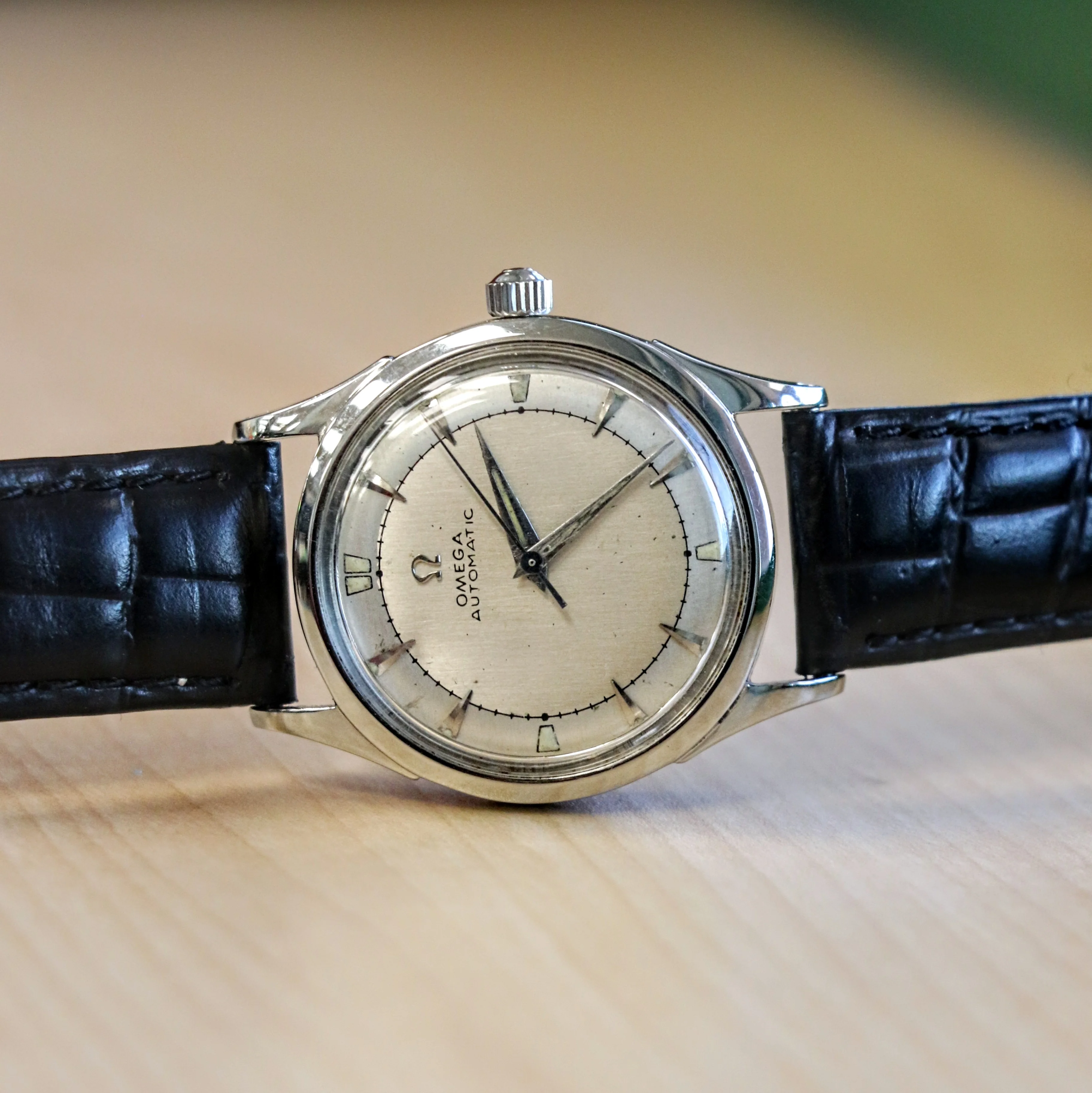 1947 OMEGA Automatic Watch Ref. 2582-3C Cal. 351 Bumper Self-Winding Wristwatch - All SS - Image 10